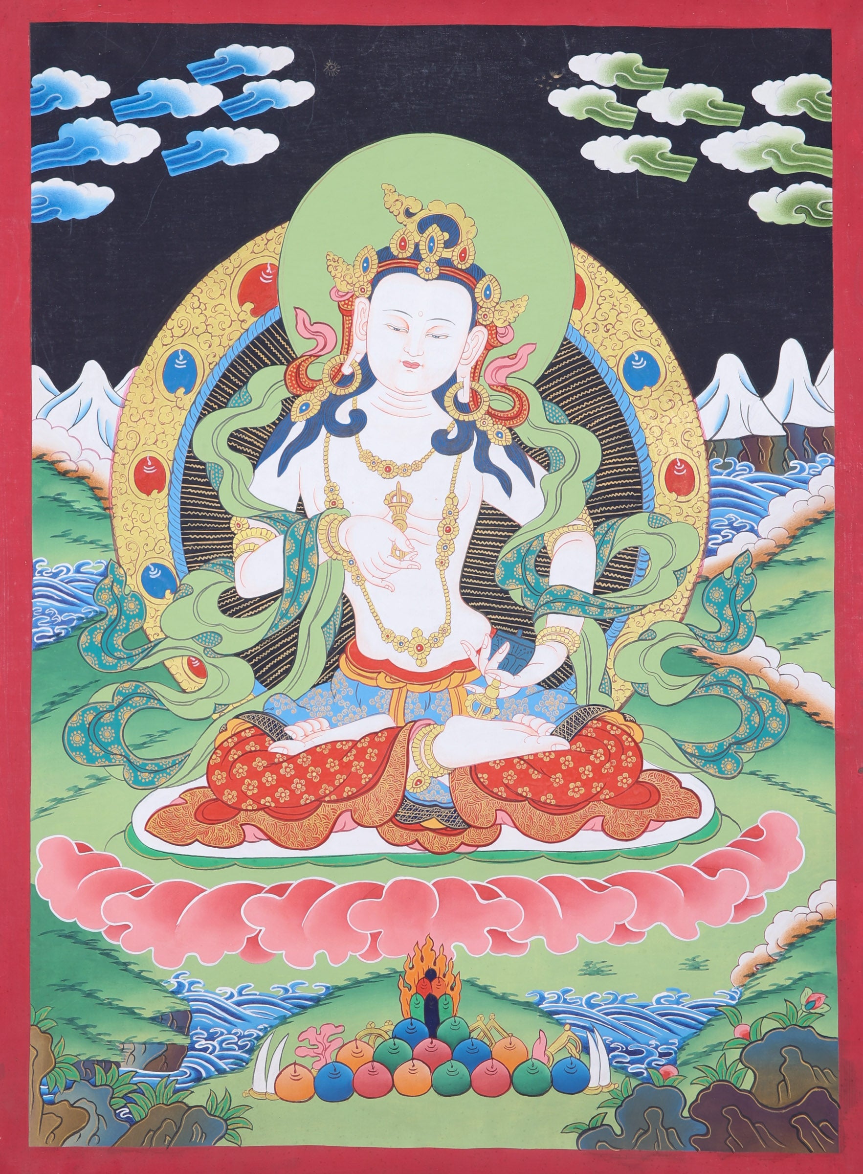 Vajrasattva Thangka Painting for purification practices.
