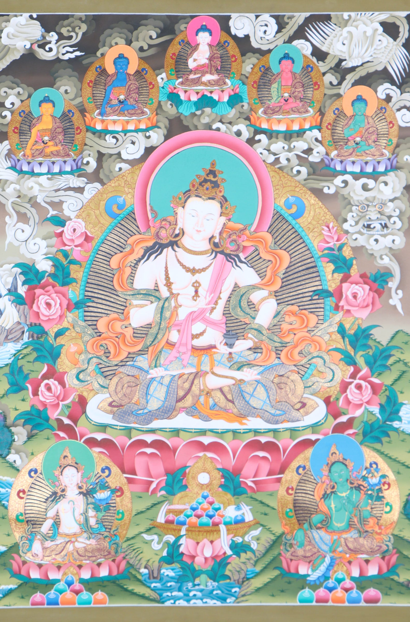 Vajrasattva Thangka Painting for purification rituals.