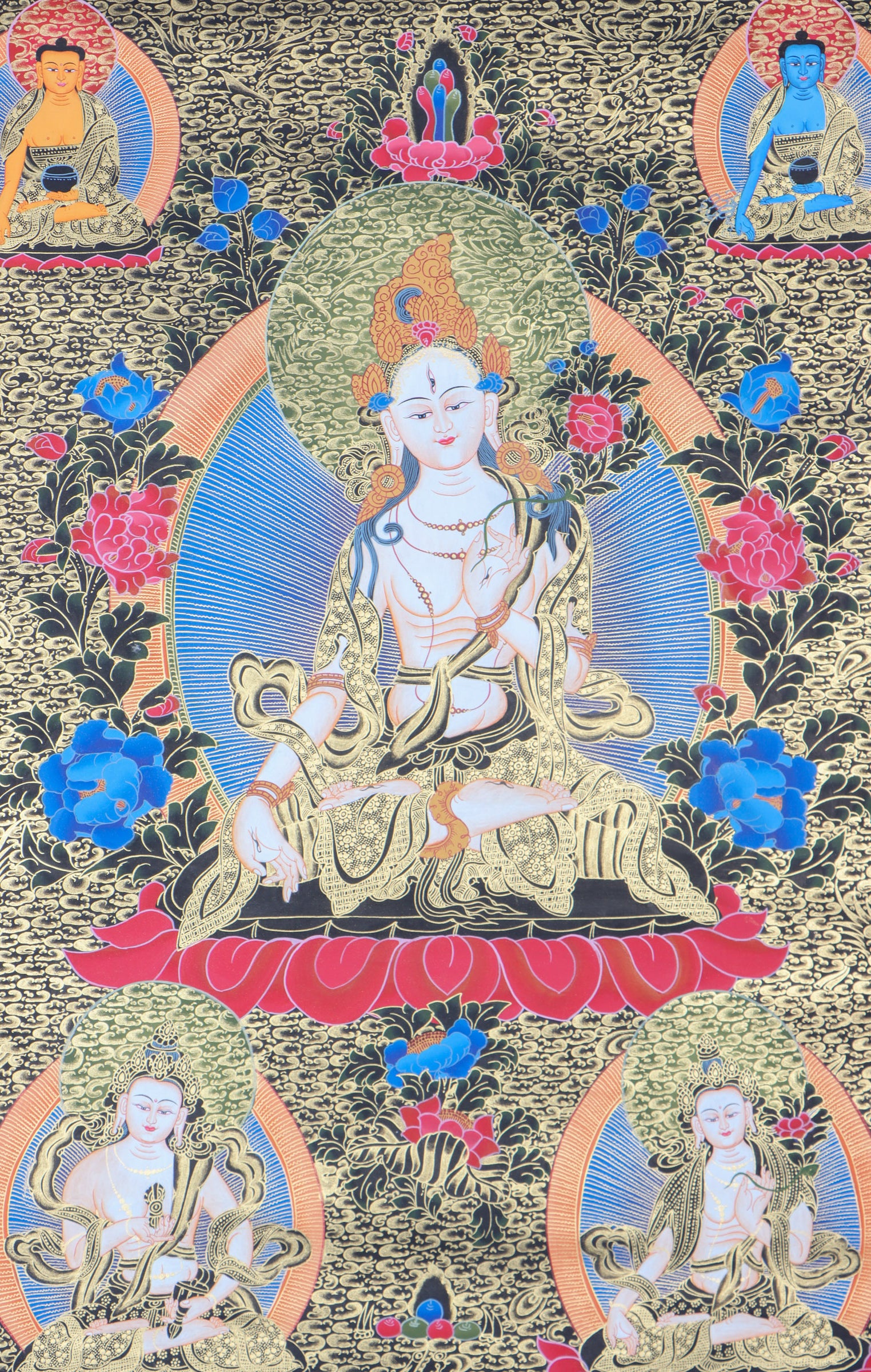  White Tara Thangka for spiritual peace.