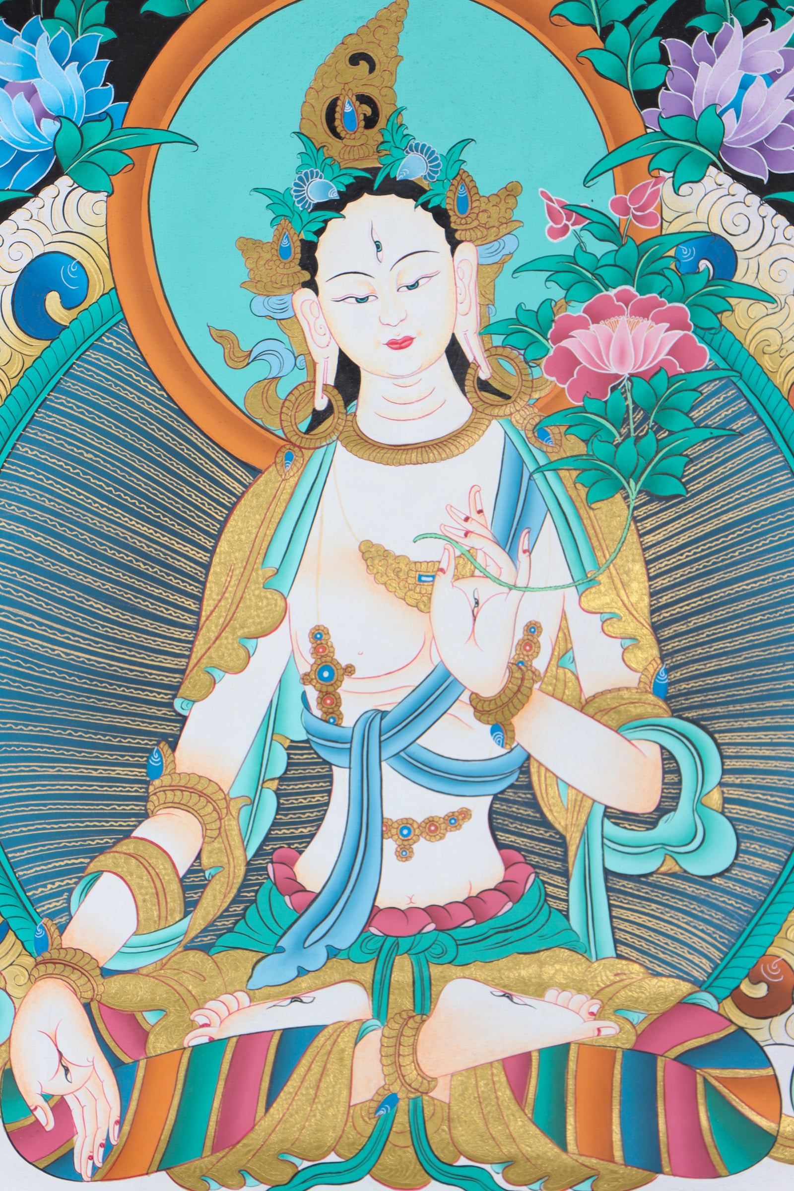 White Tara Thangka for prayer.