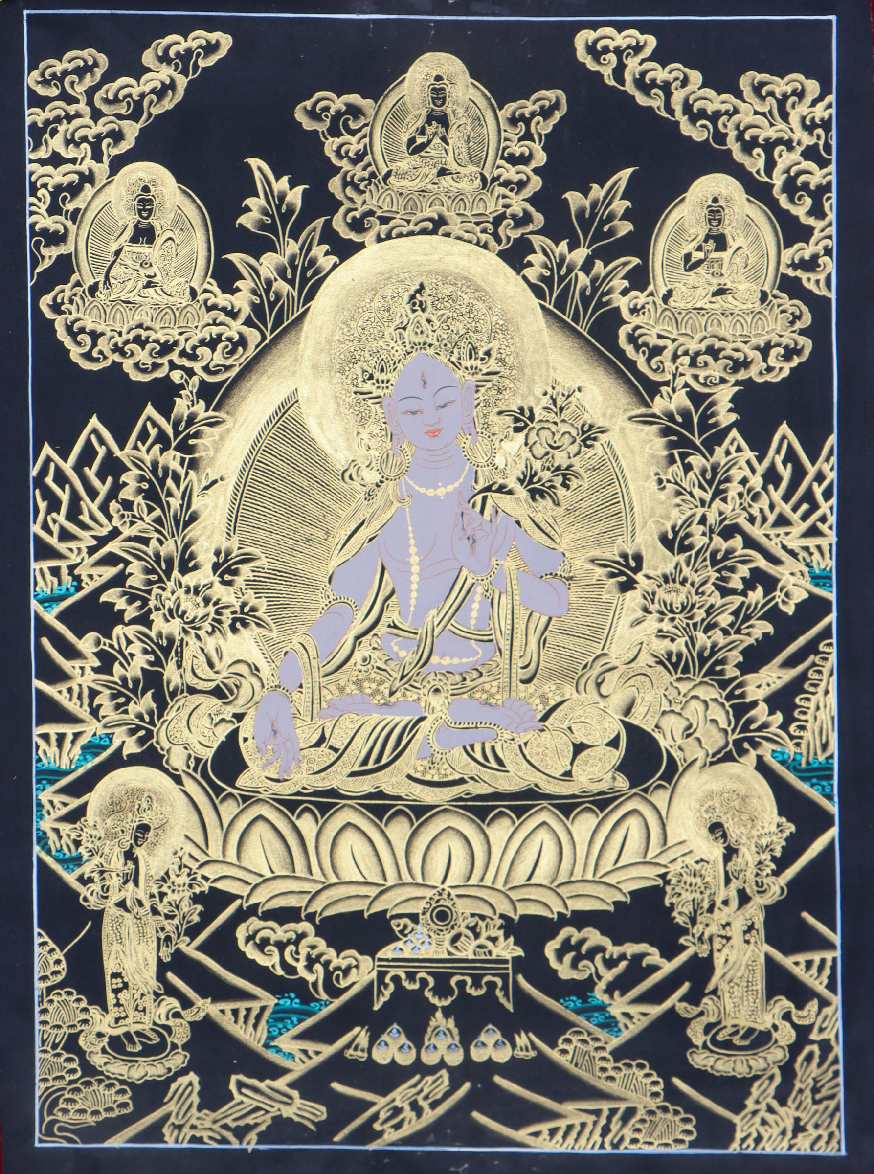 White Tara Thangka Painting for meditation.