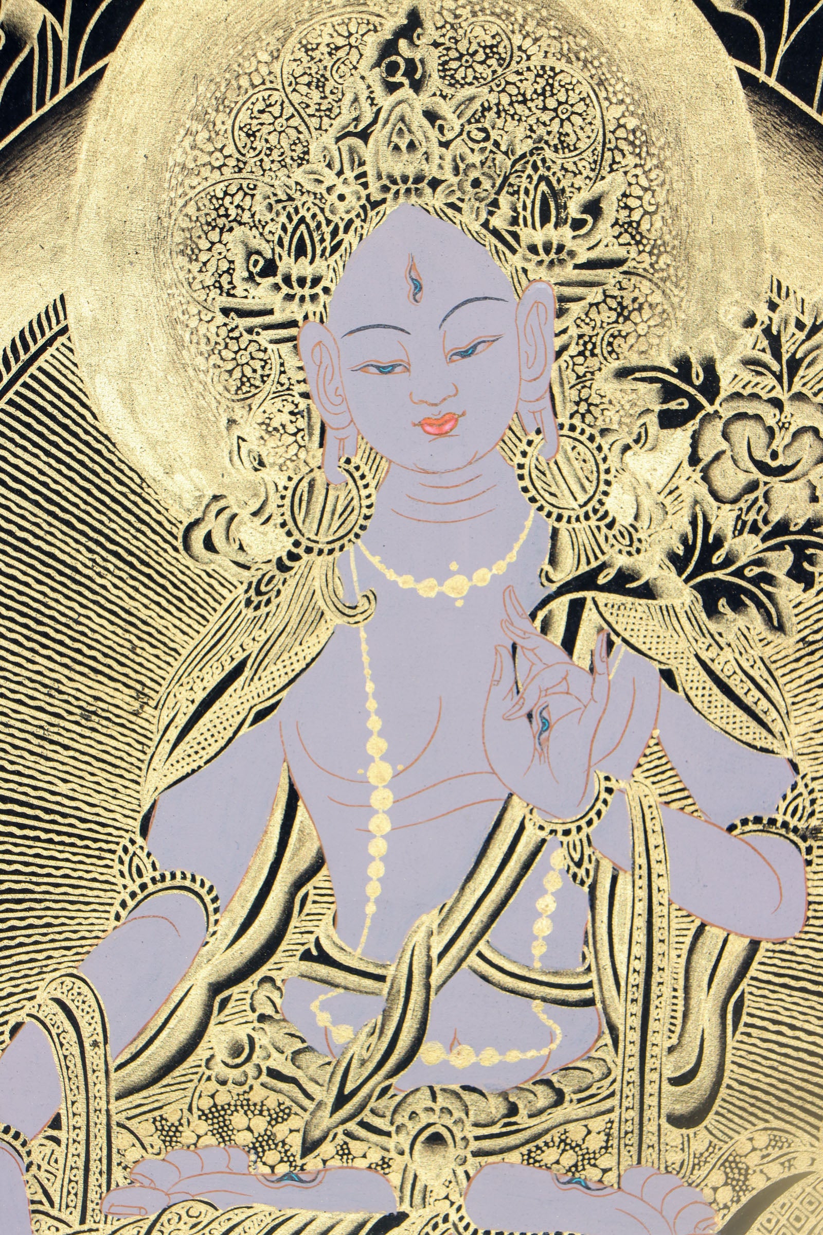 White Tara Thangka Painting for meditation.