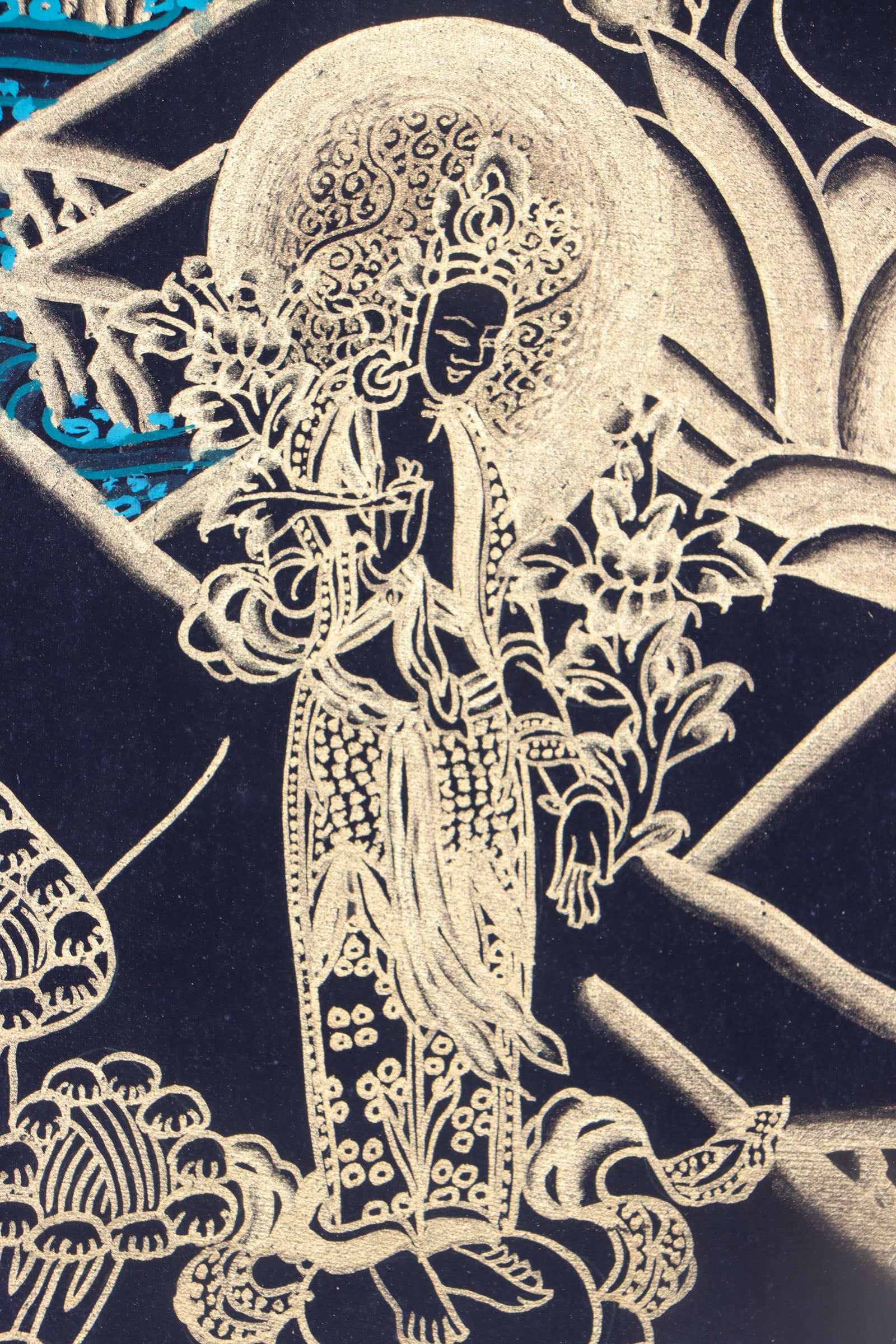 White Tara Thangka Painting for meditation.