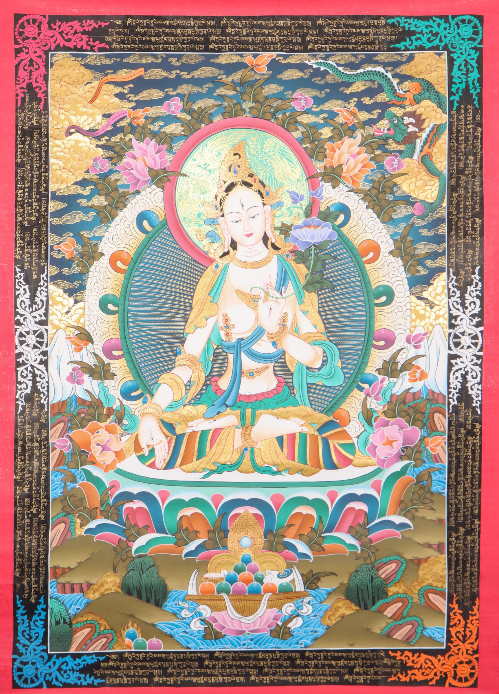 White Tara Thangka for meditation and the transformation of our mind and body.