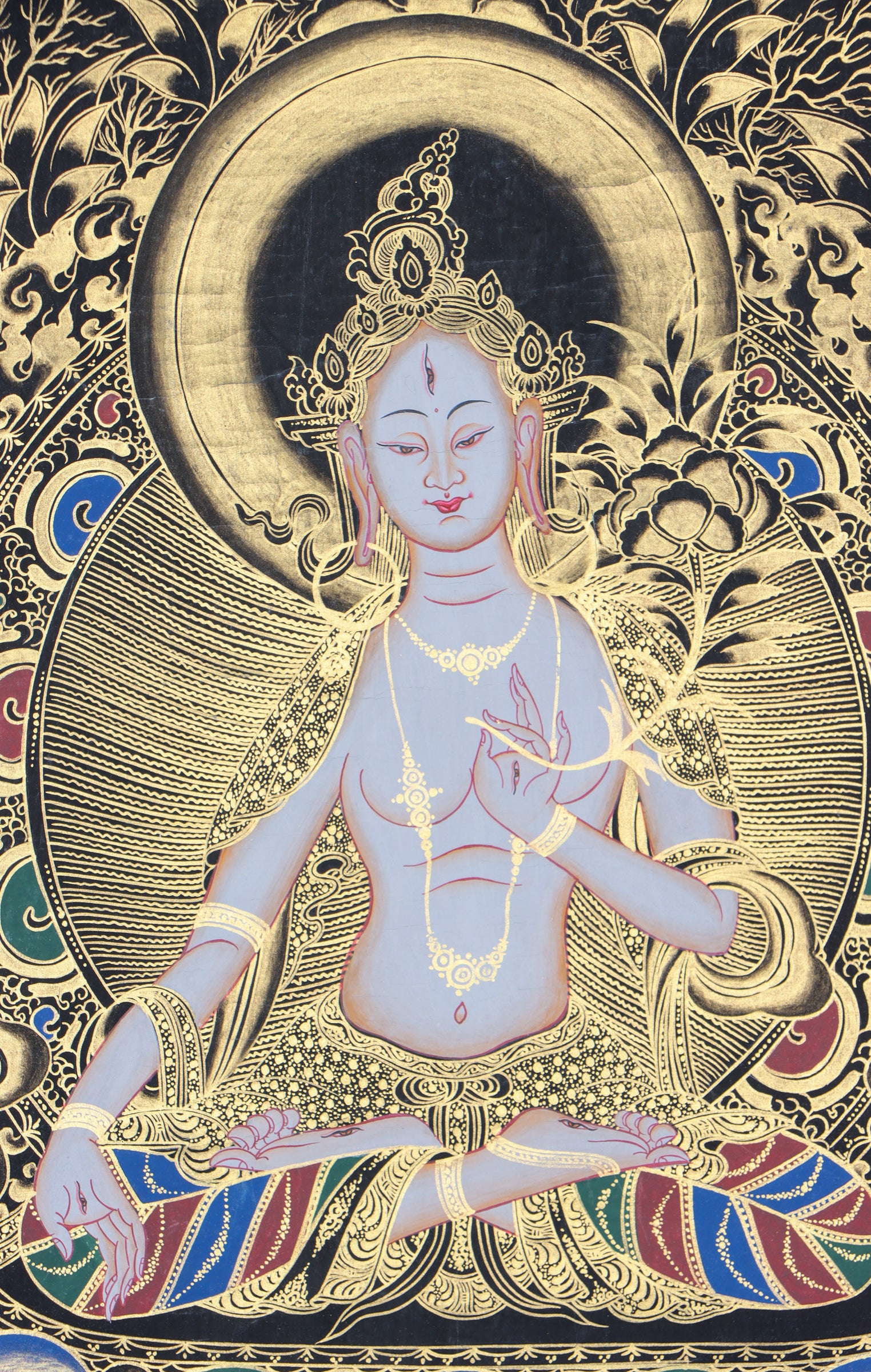 White Tara Thangka Painting for wisdom and compassion.