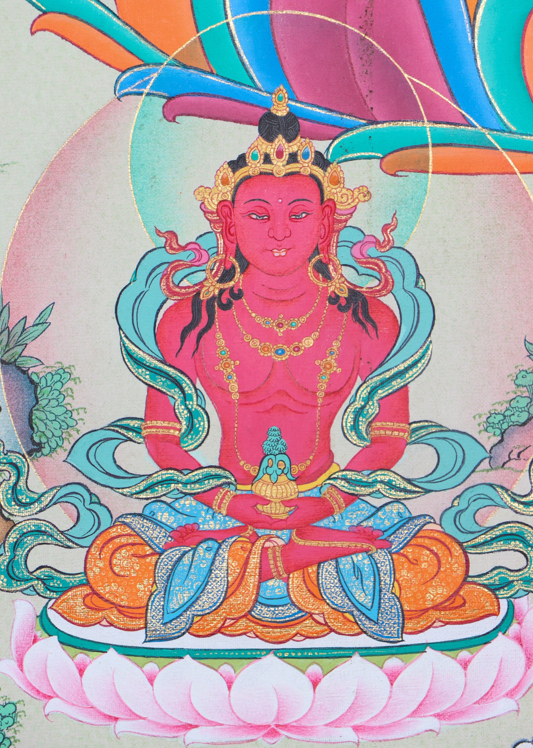 White Tara Thangka for prayer and devotion.