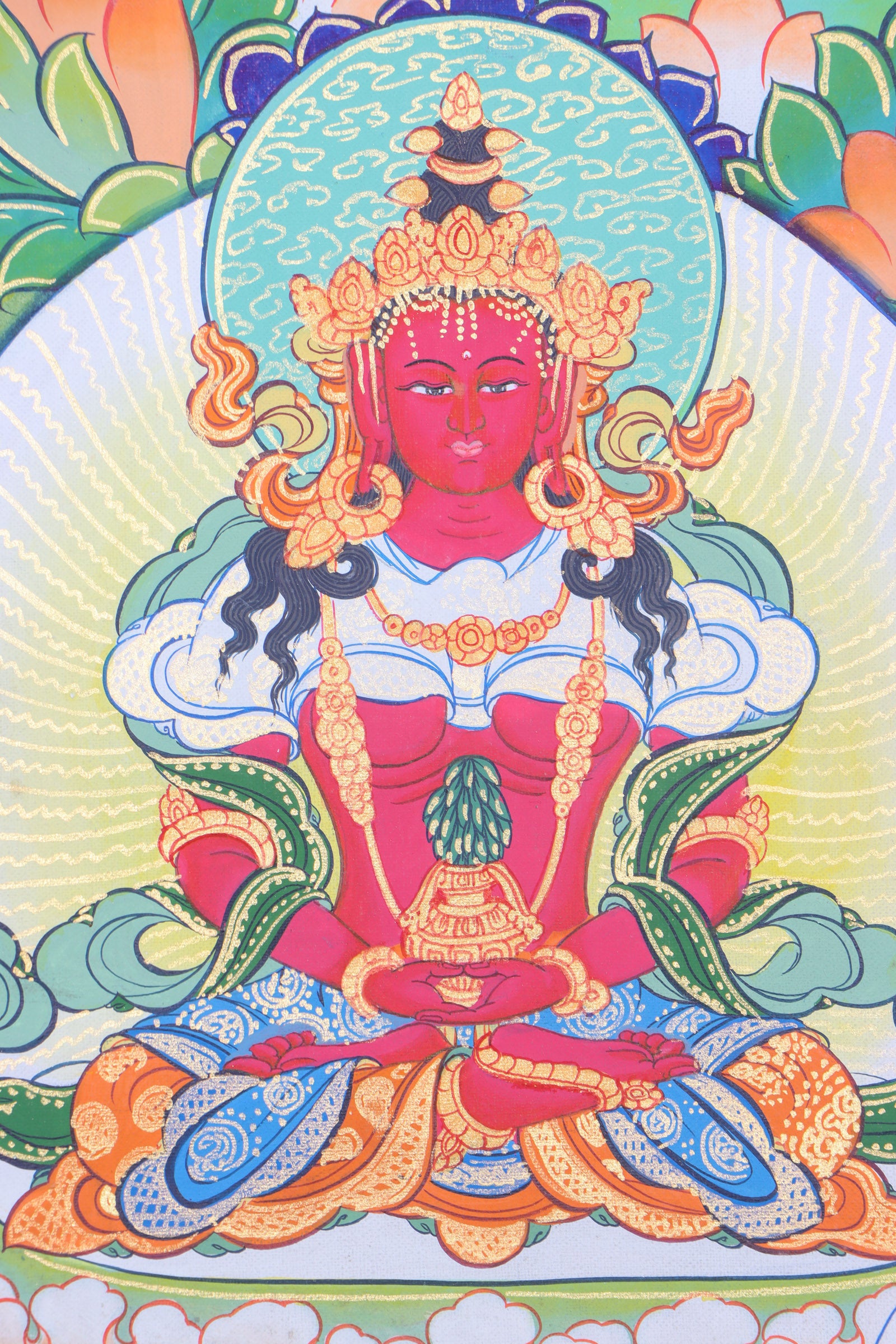 White Tara Thangka for wall decor.
