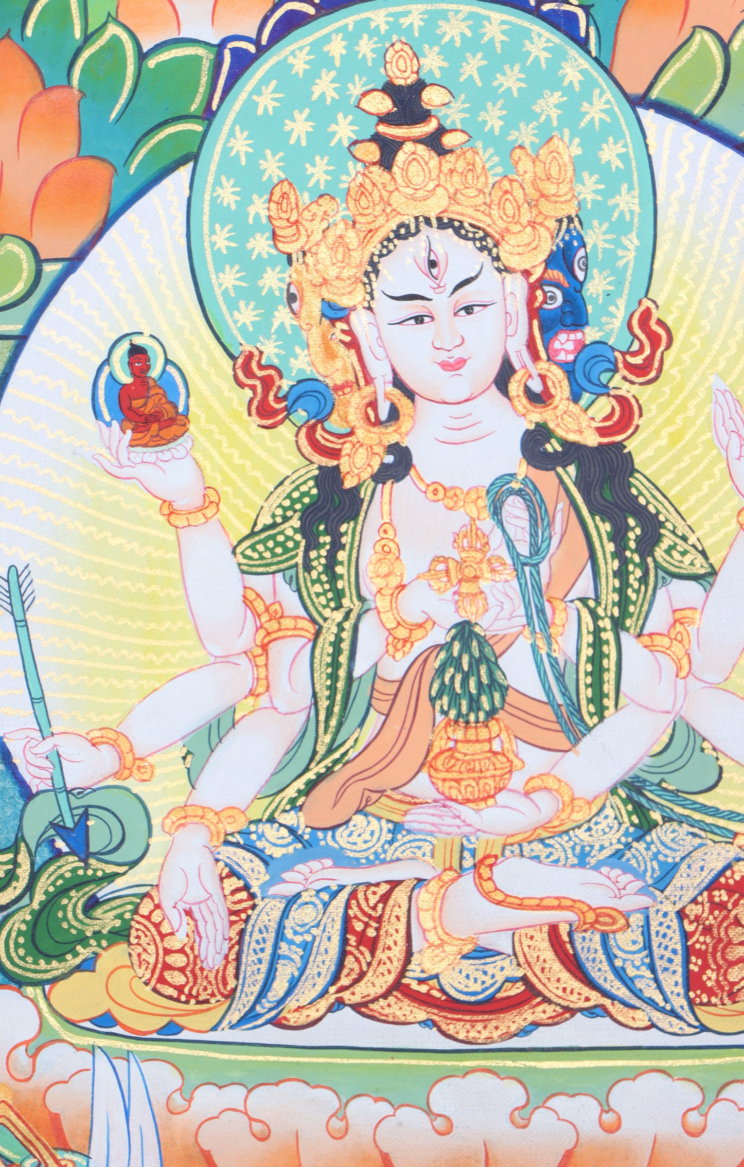 White Tara Thangka for wall decor.