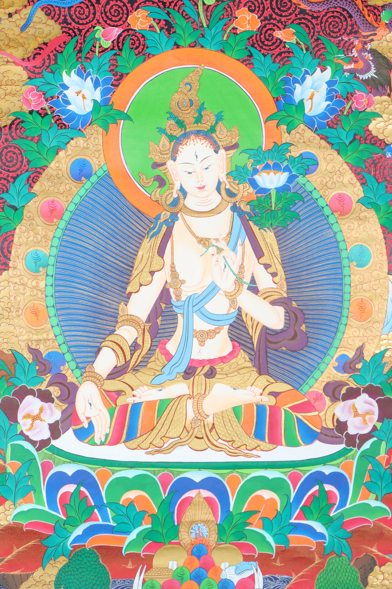 White Tara Thangka for wall decor.