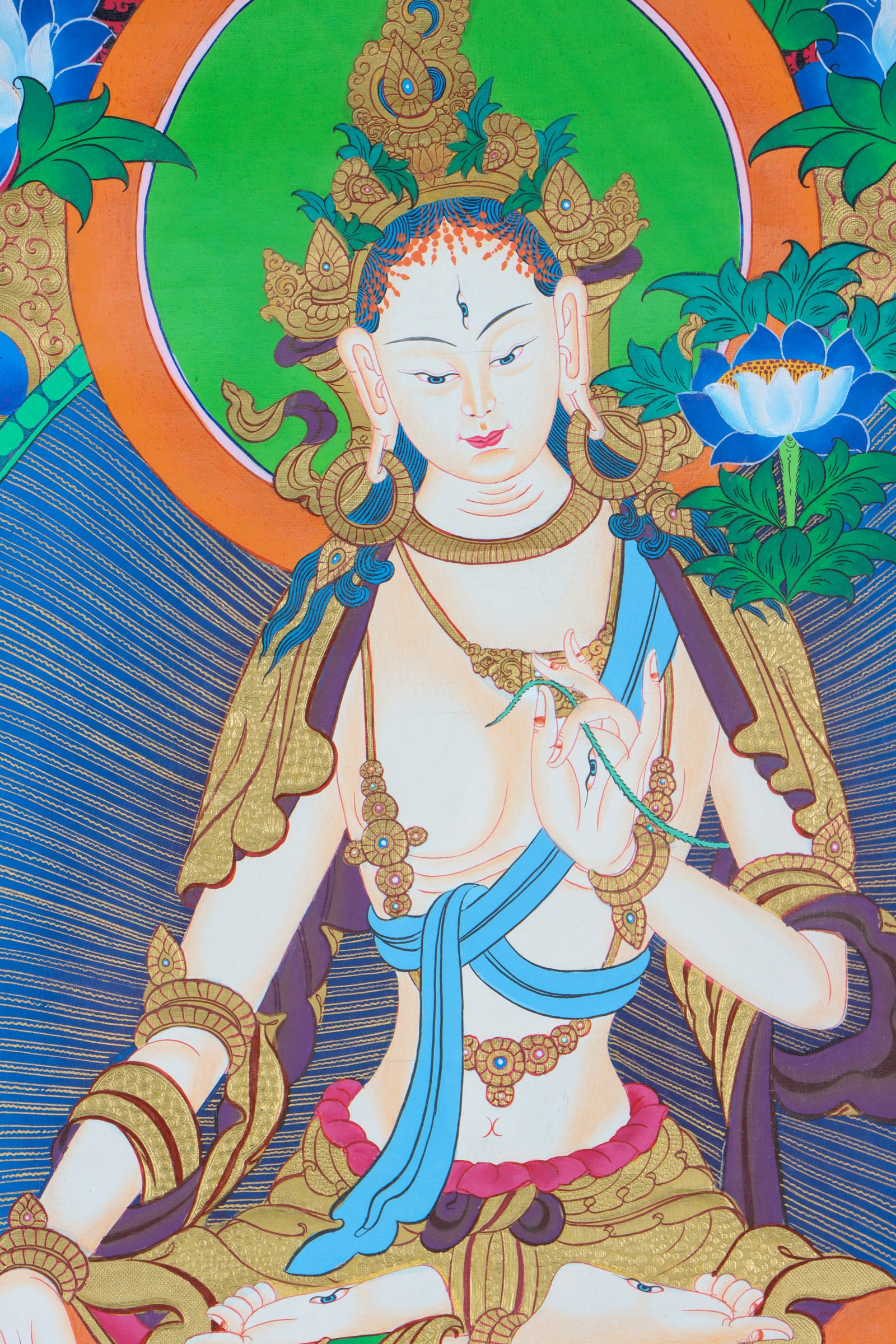 White Tara Thangka for wall decor.