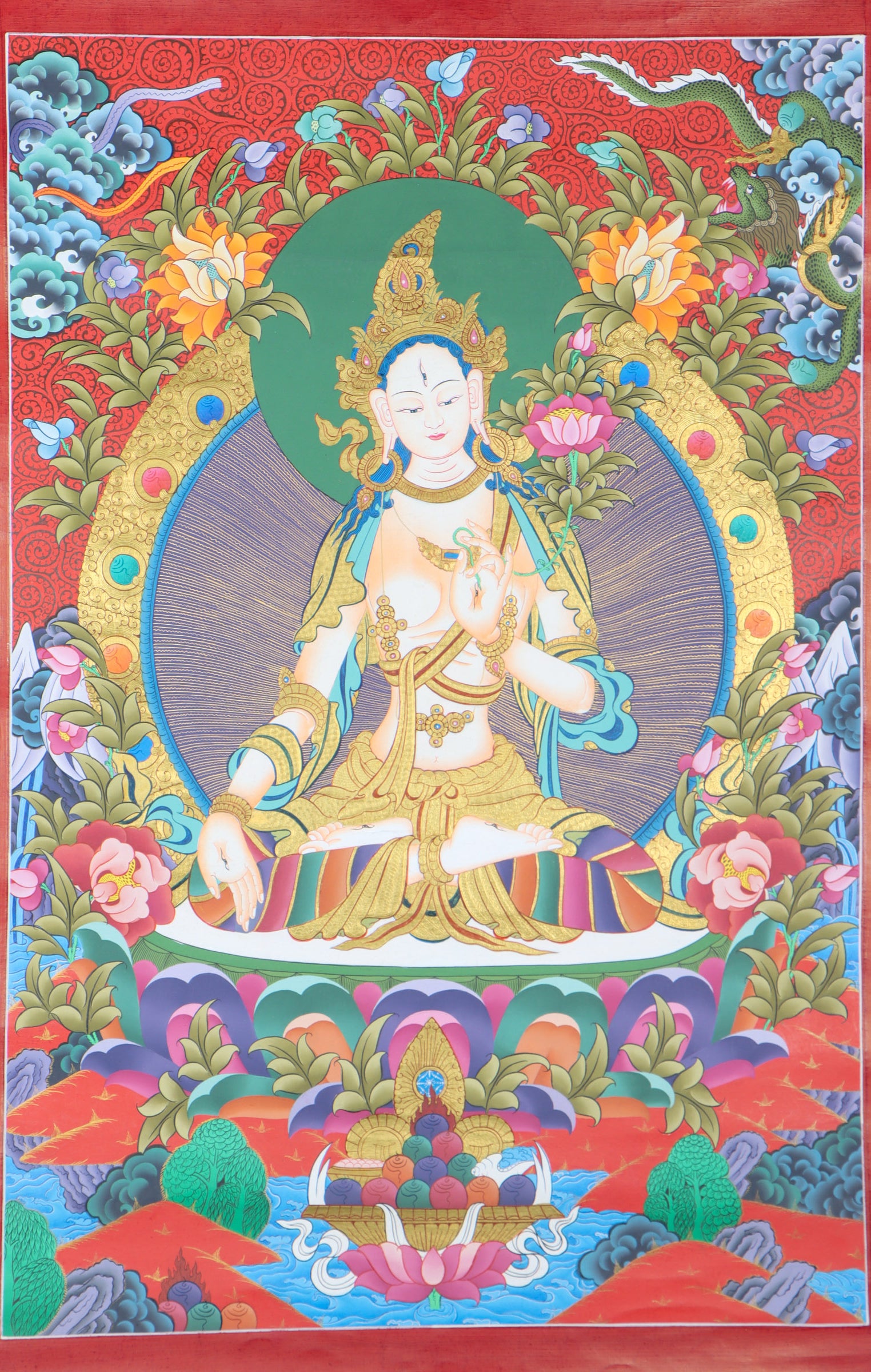 White Tara Thangka for spirituality.