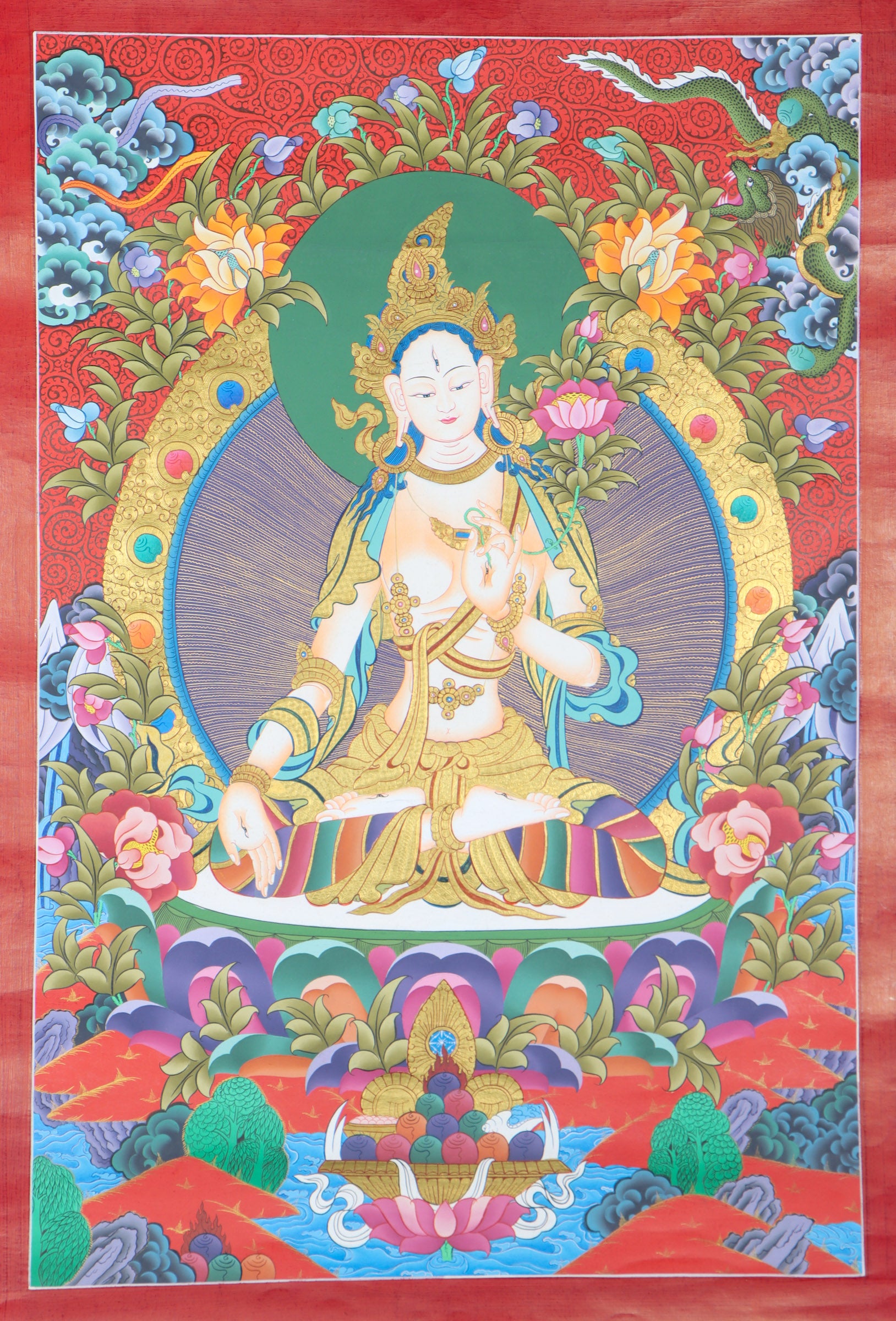 White Tara Thangka for spirituality.