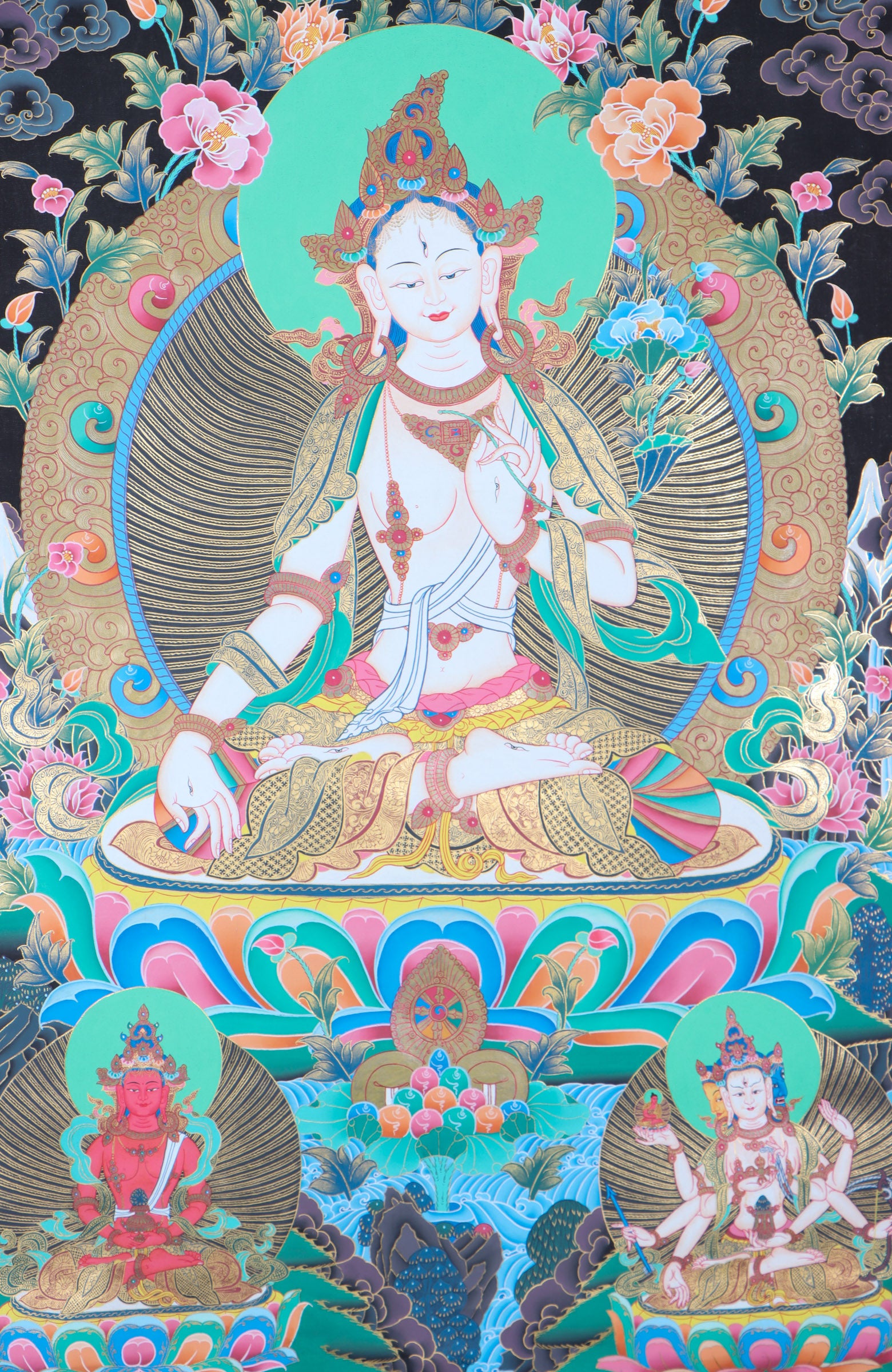 White Tara Thangka for wall decor.