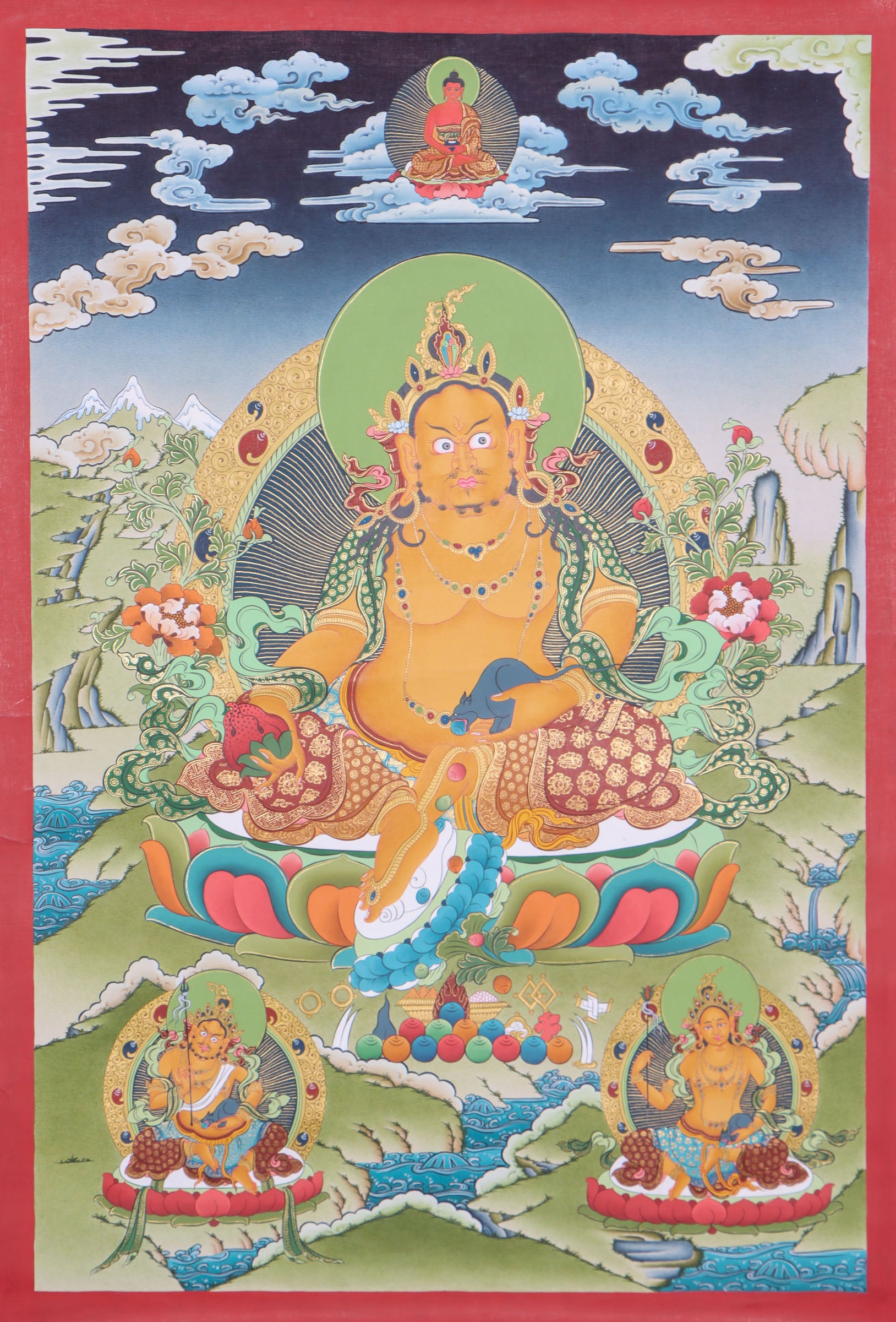 Zambala Thangka Painting for both material and spiritual wealth.