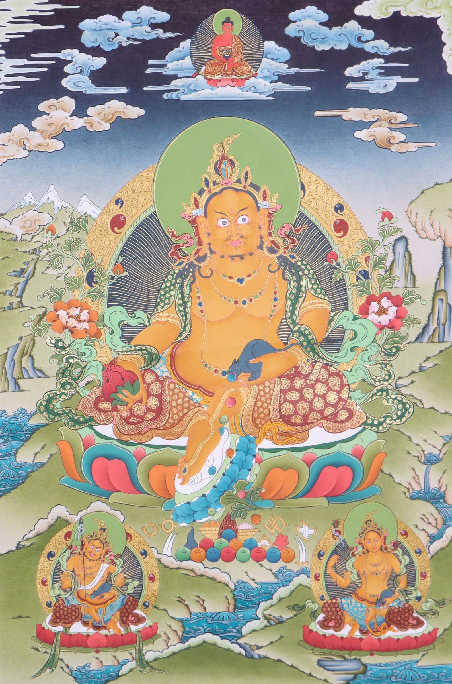 Zambala Thangka Painting for both material and spiritual wealth.