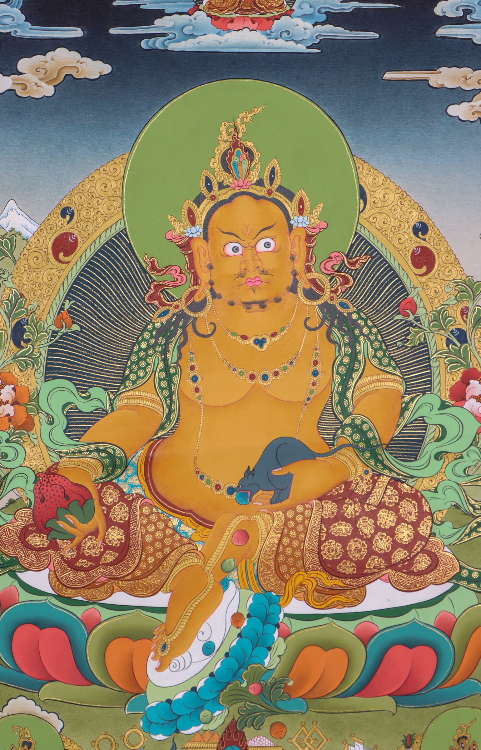 Zambala Thangka Painting for both material and spiritual wealth.