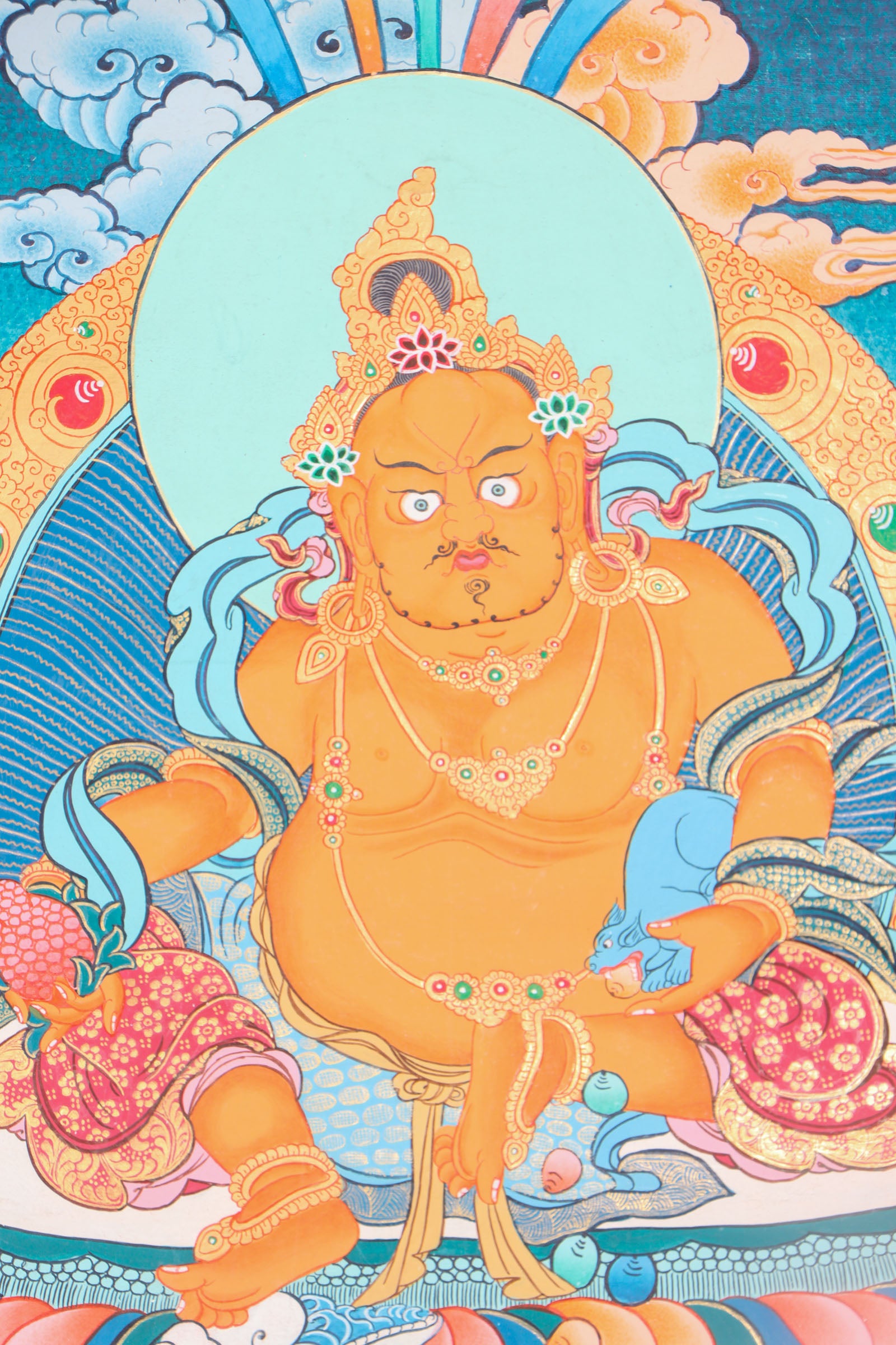Zambala Thangka Painting for prosperity and abundance.