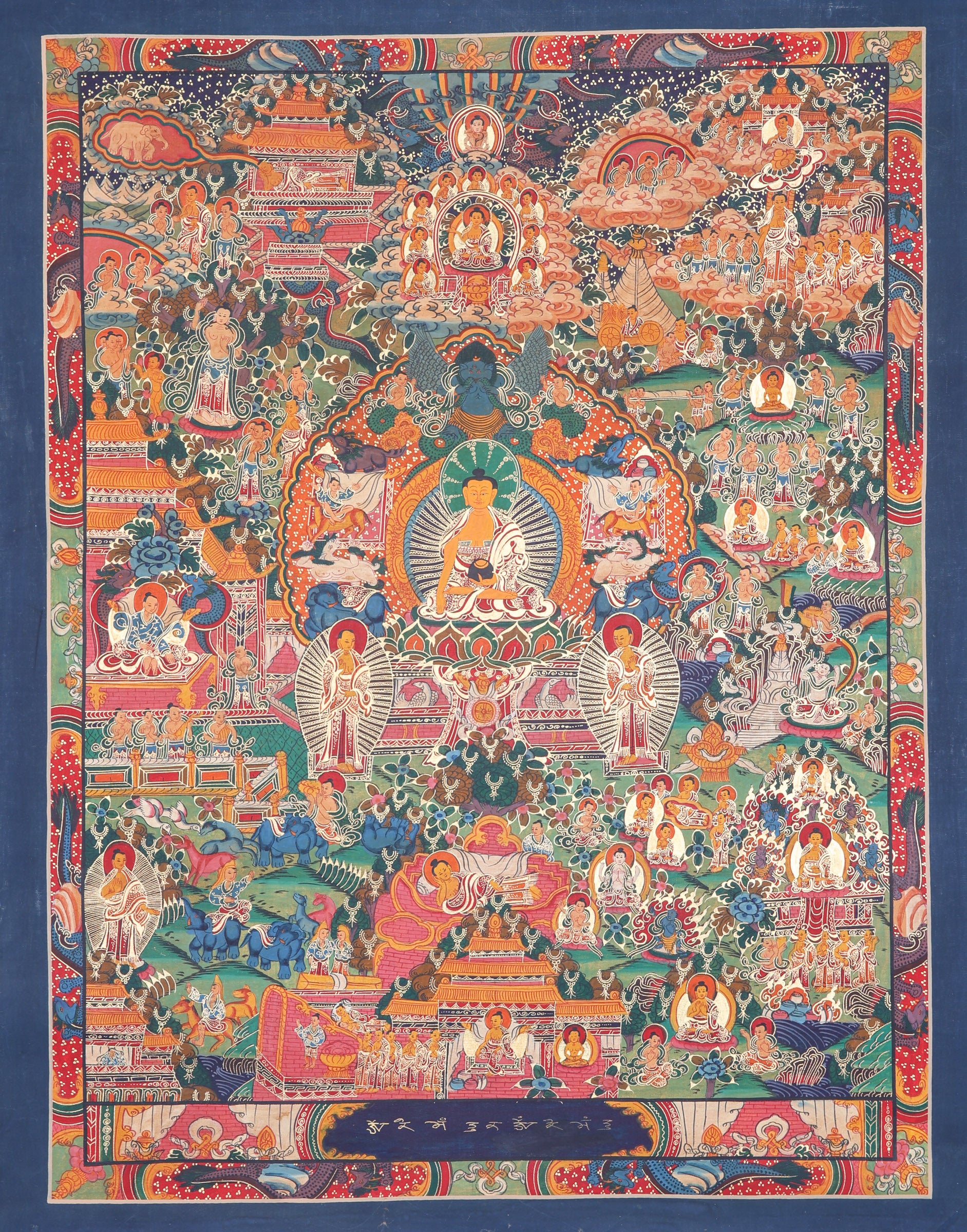 Buddha Life Thangka Painting for wall decor.