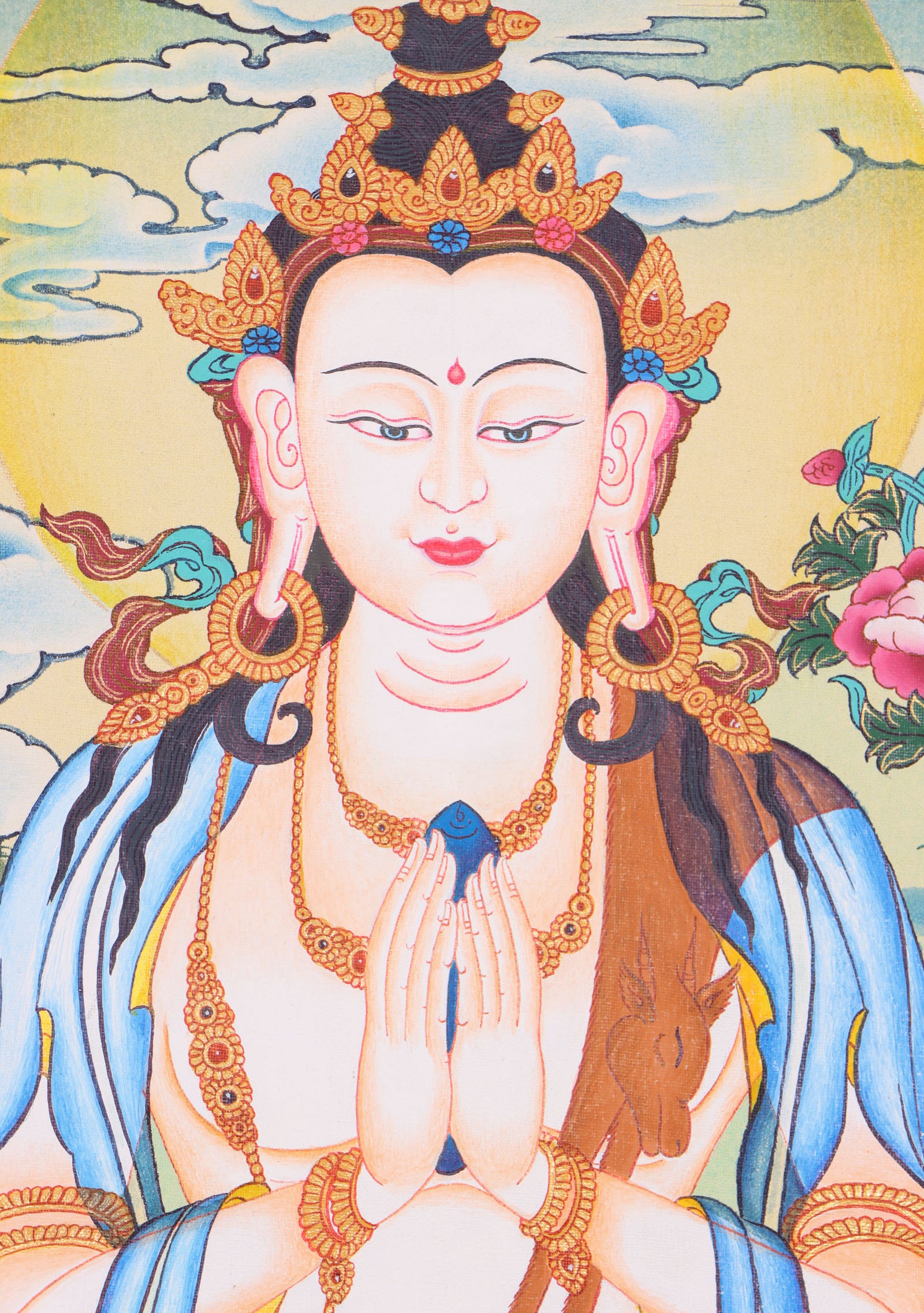 Chengresi Thangka Painting for compassion and wisdom.