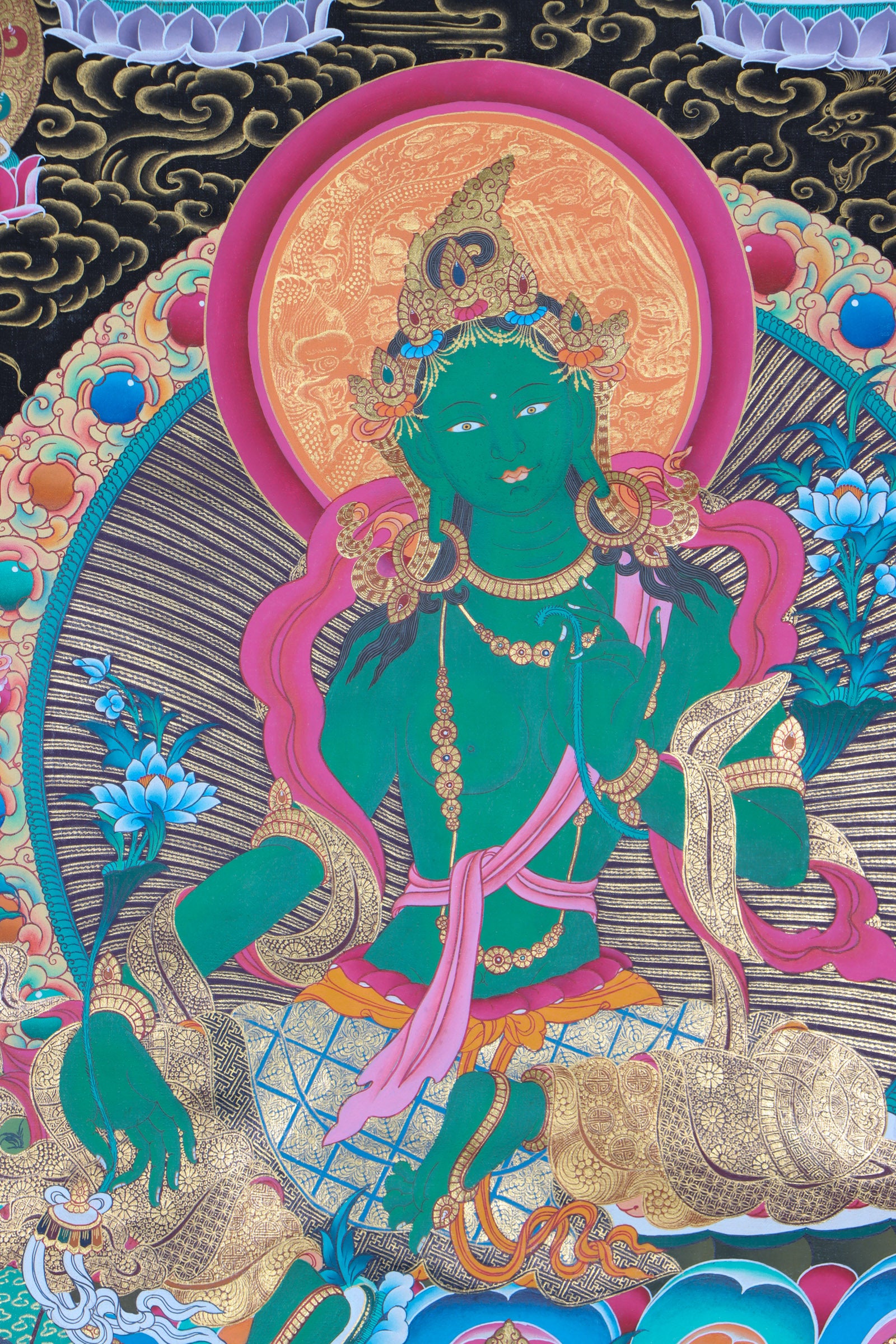 Green Tara Thangka for mediation and spiritual.