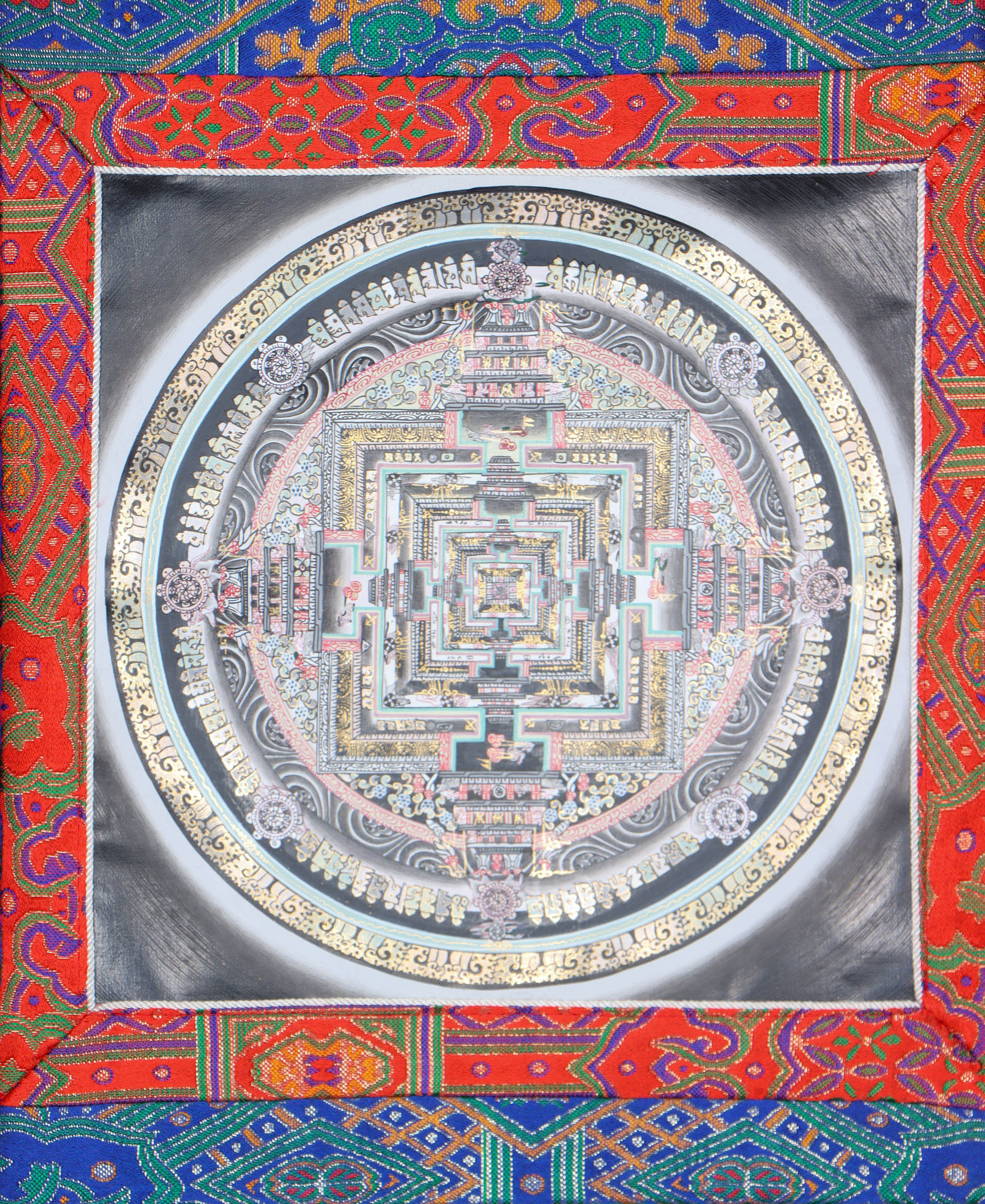 Kalachakra Mandala Brocade Thangka for meditation.