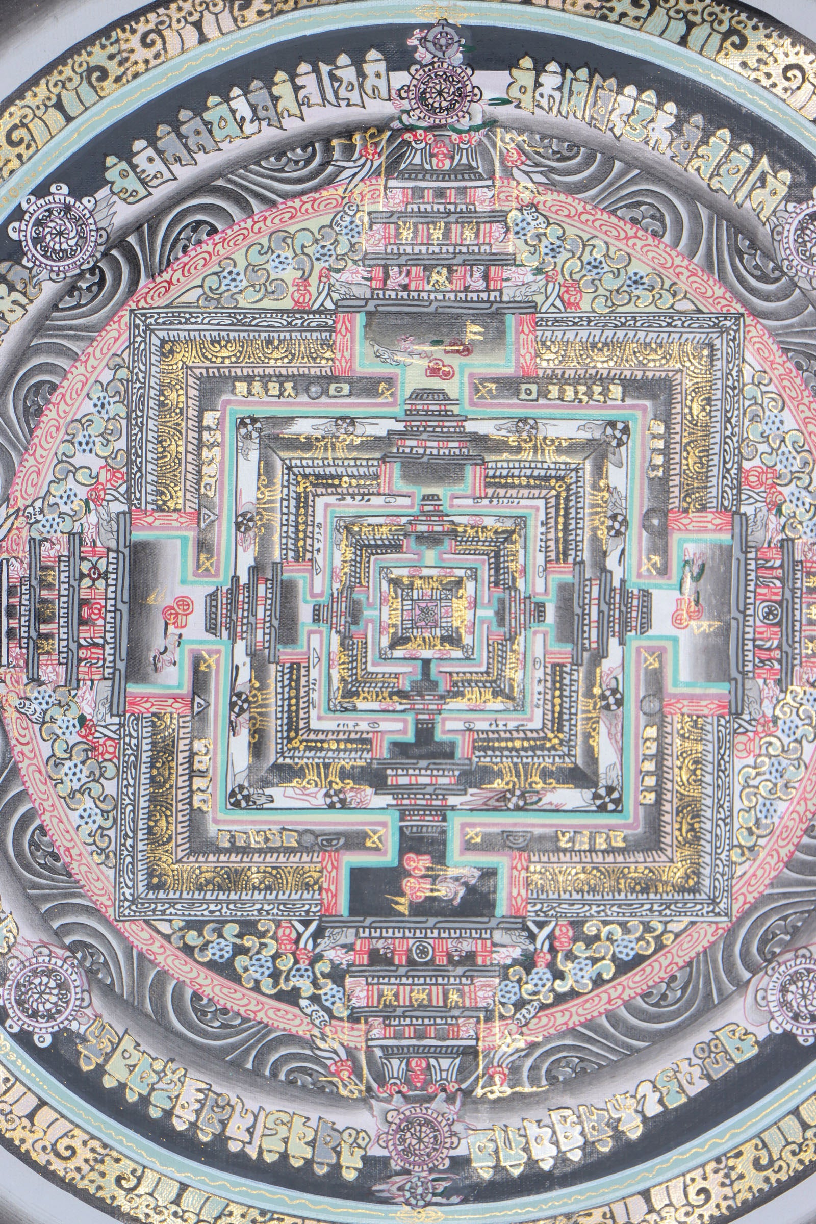 Kalachakra Mandala Brocade Thangka for meditation.