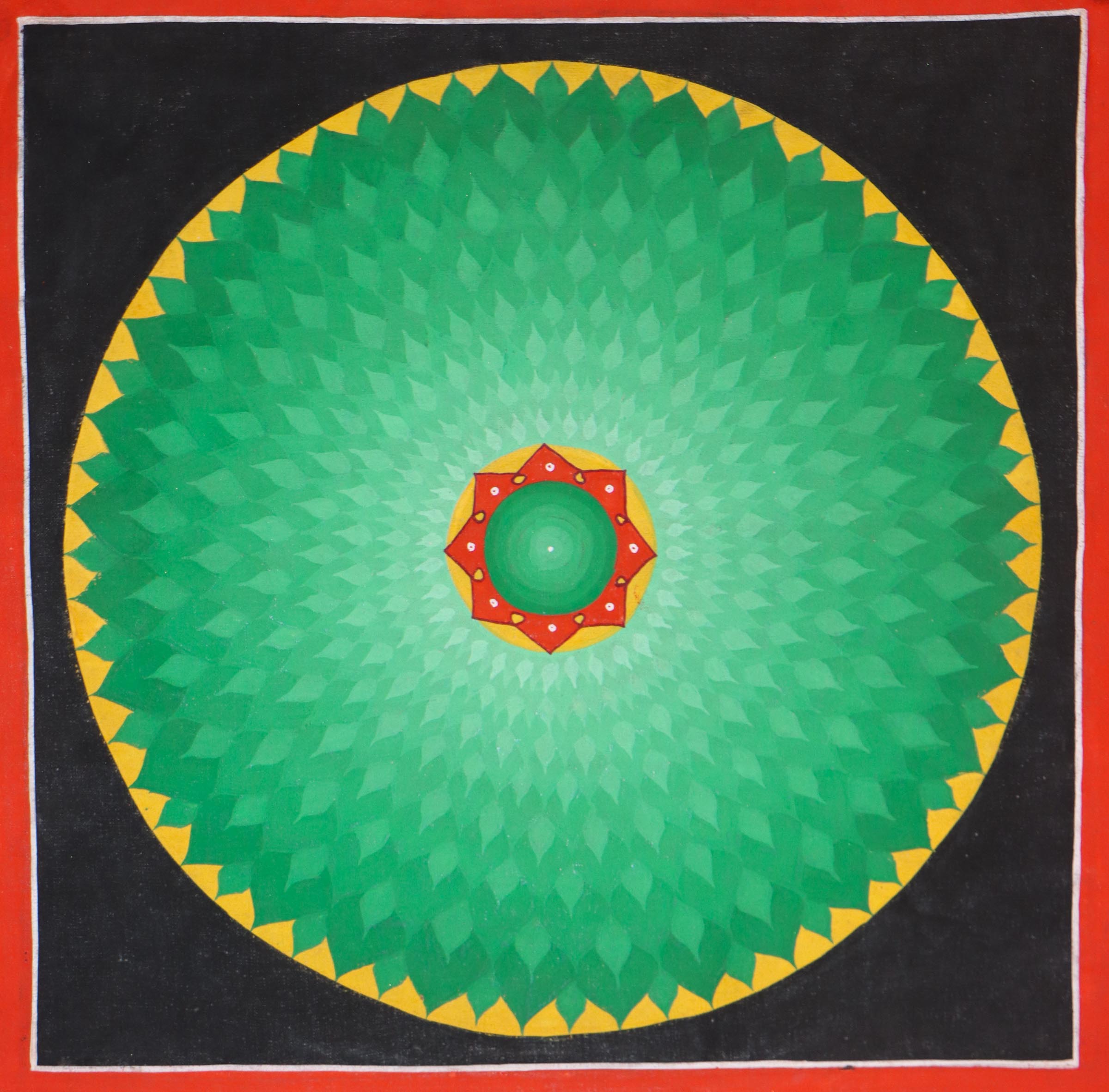 Lotus Cosmos Mandala Thangka for meditation practice .