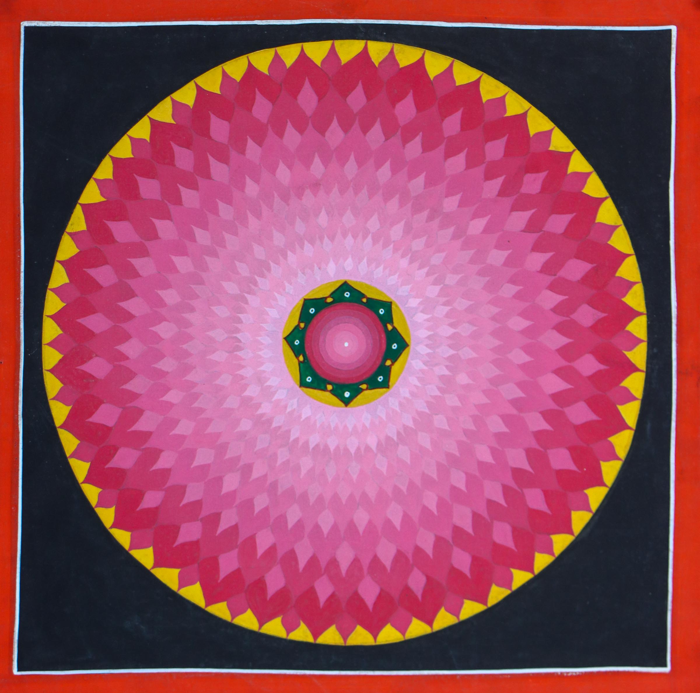 Lotus Cosmos Mandala Thangka for meditation practice .