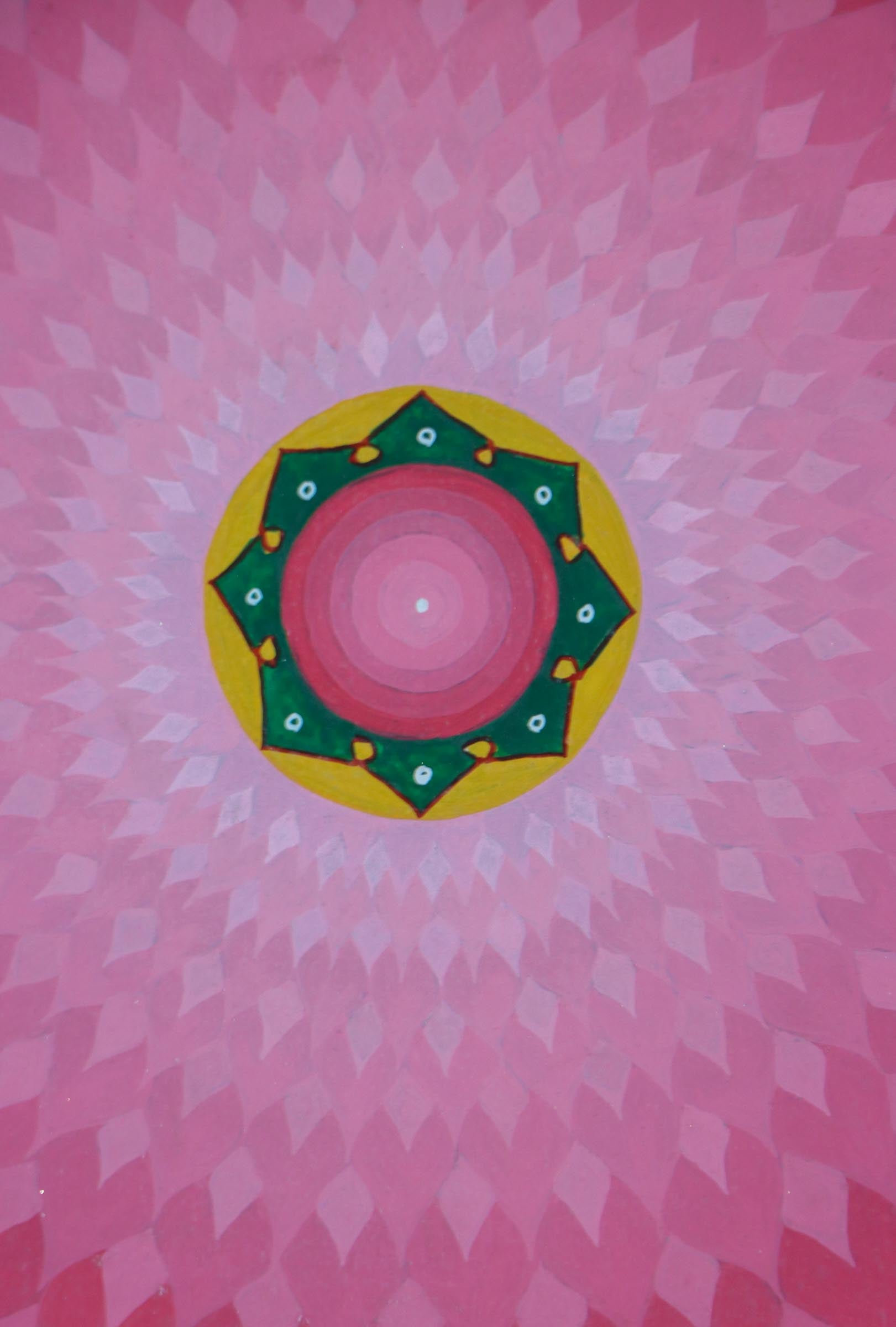 Pink Lotus Cosmos Mandala Thangka for meditation practice .
