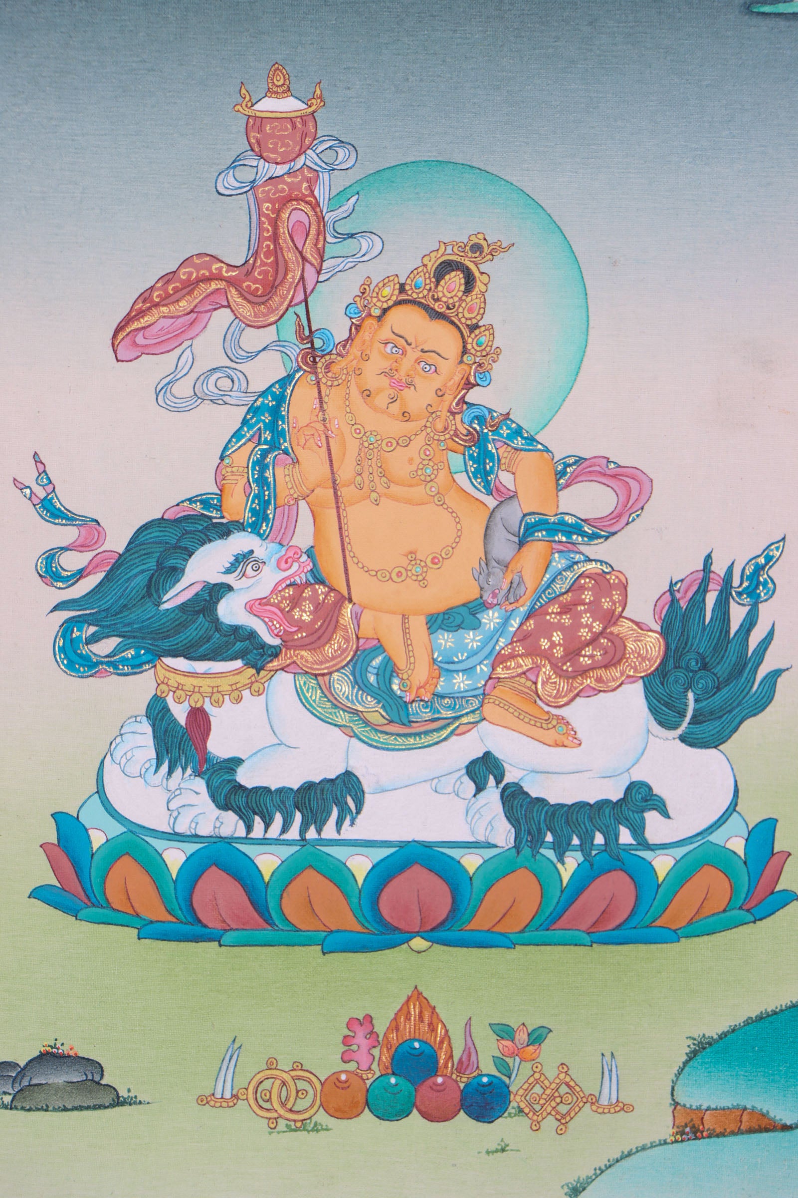 Singh Kuber Thangka for wealth, prosperity, and abundance.