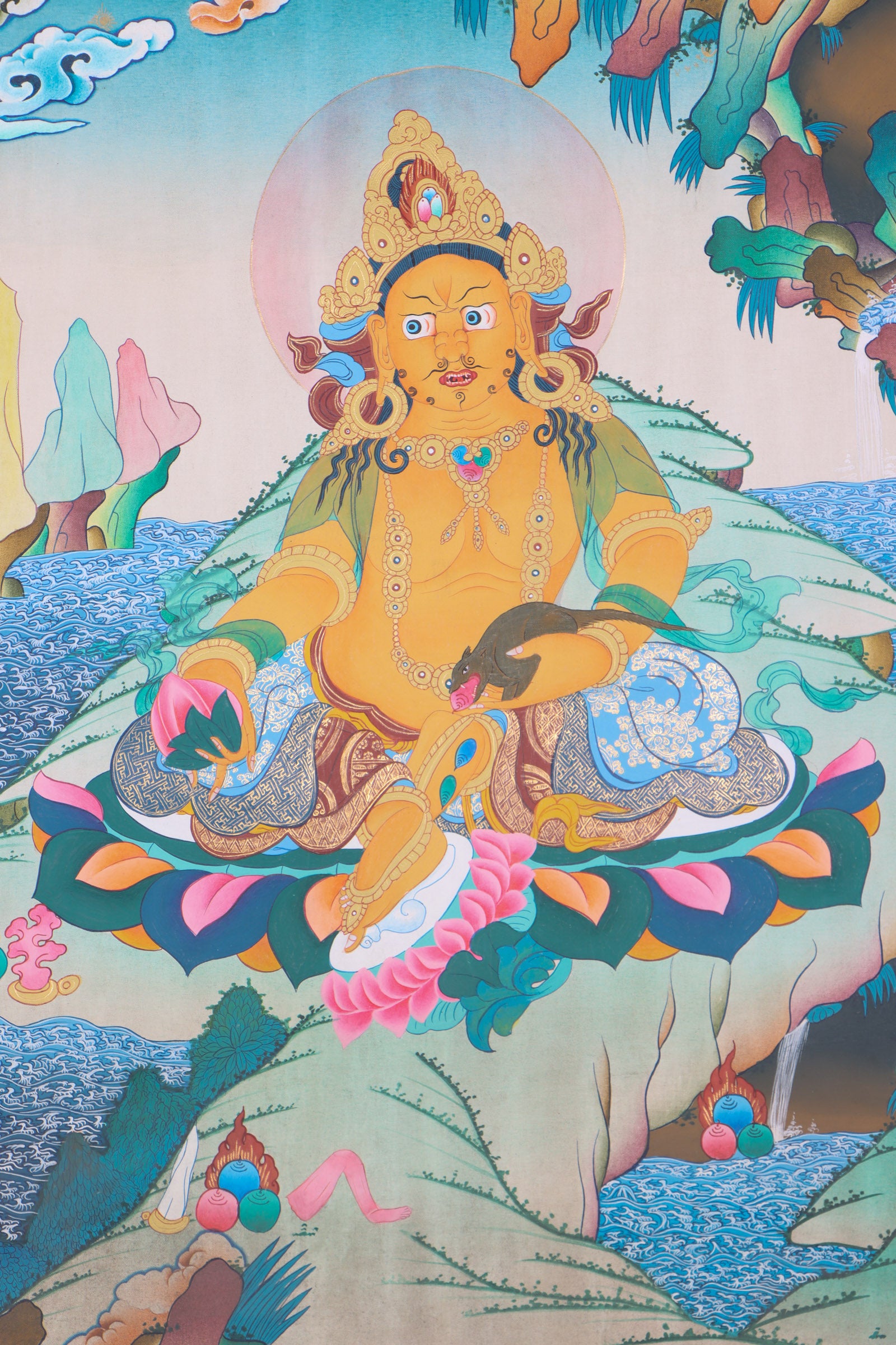 Zambala Thangka Painting for wealth and prosperity.