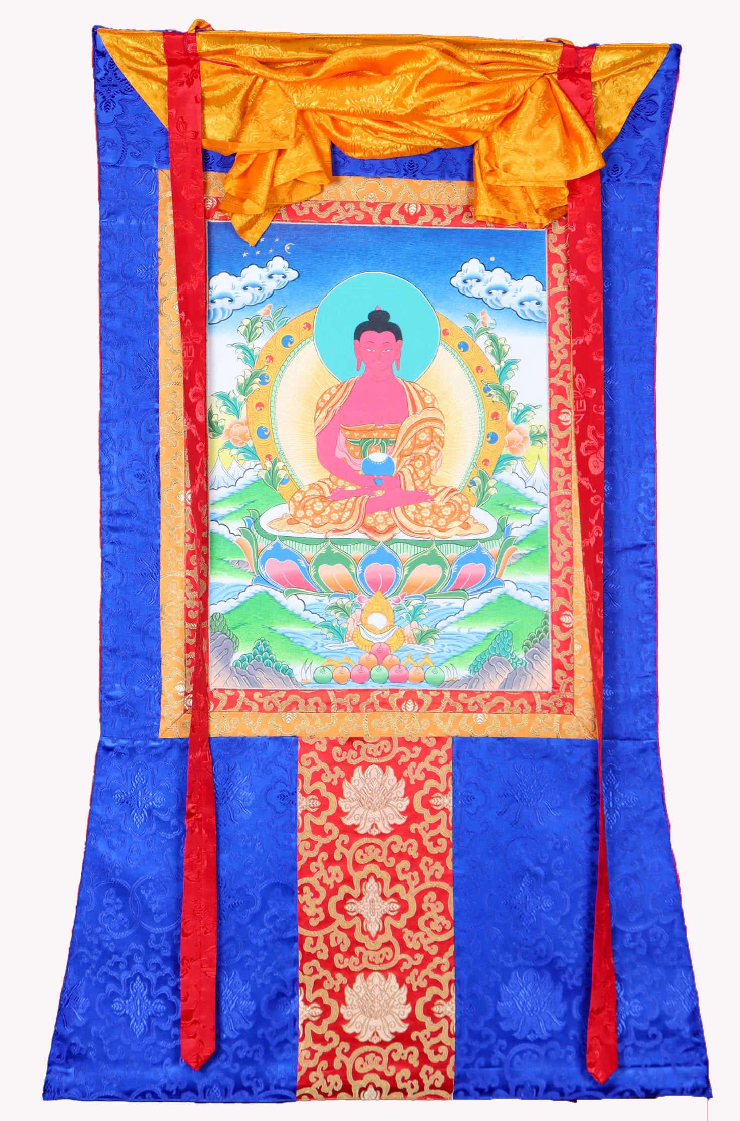 Amitabha Brocade Thangka for prayer.