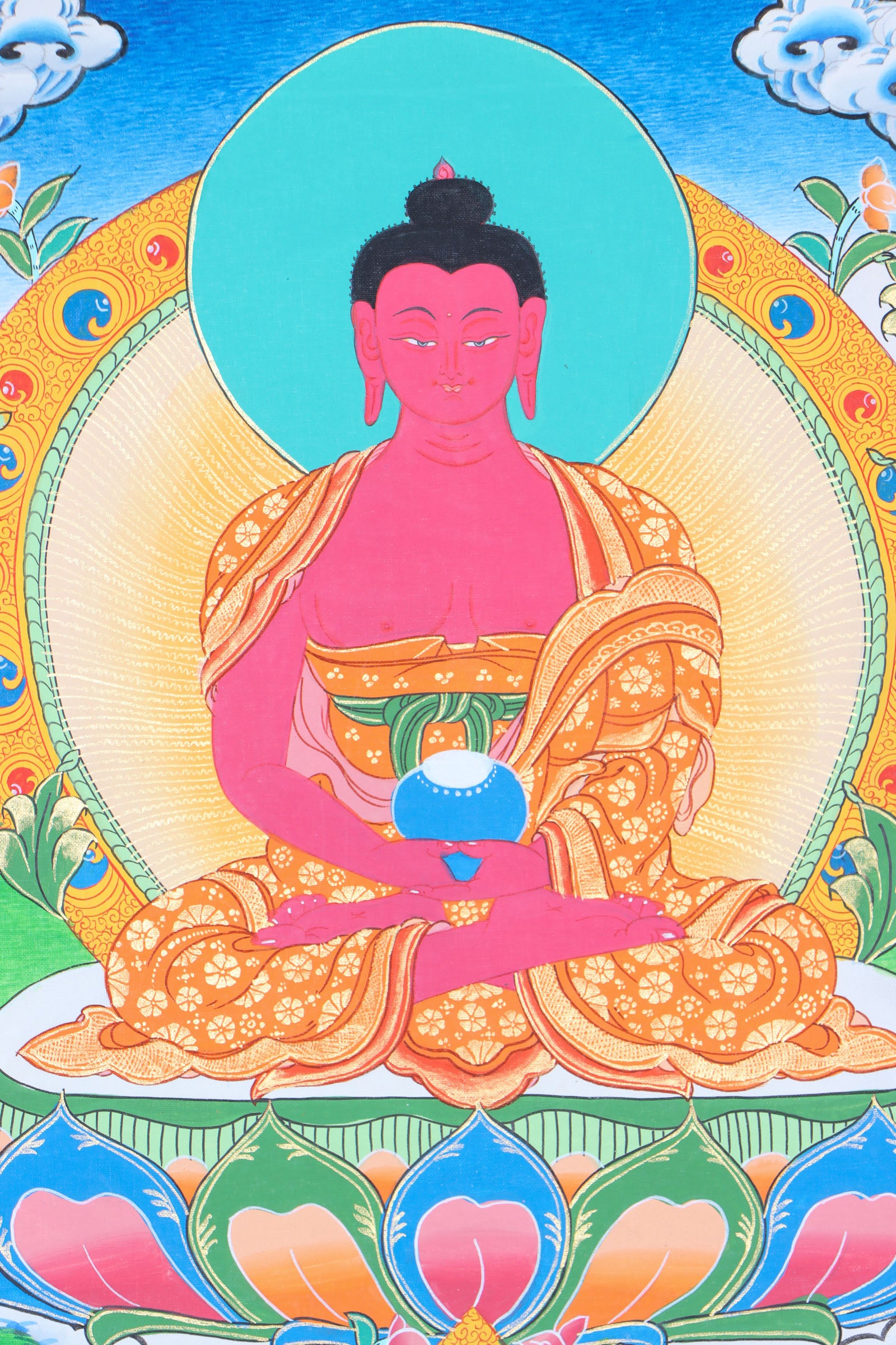 Amitabha Brocade Thangka for prayer.