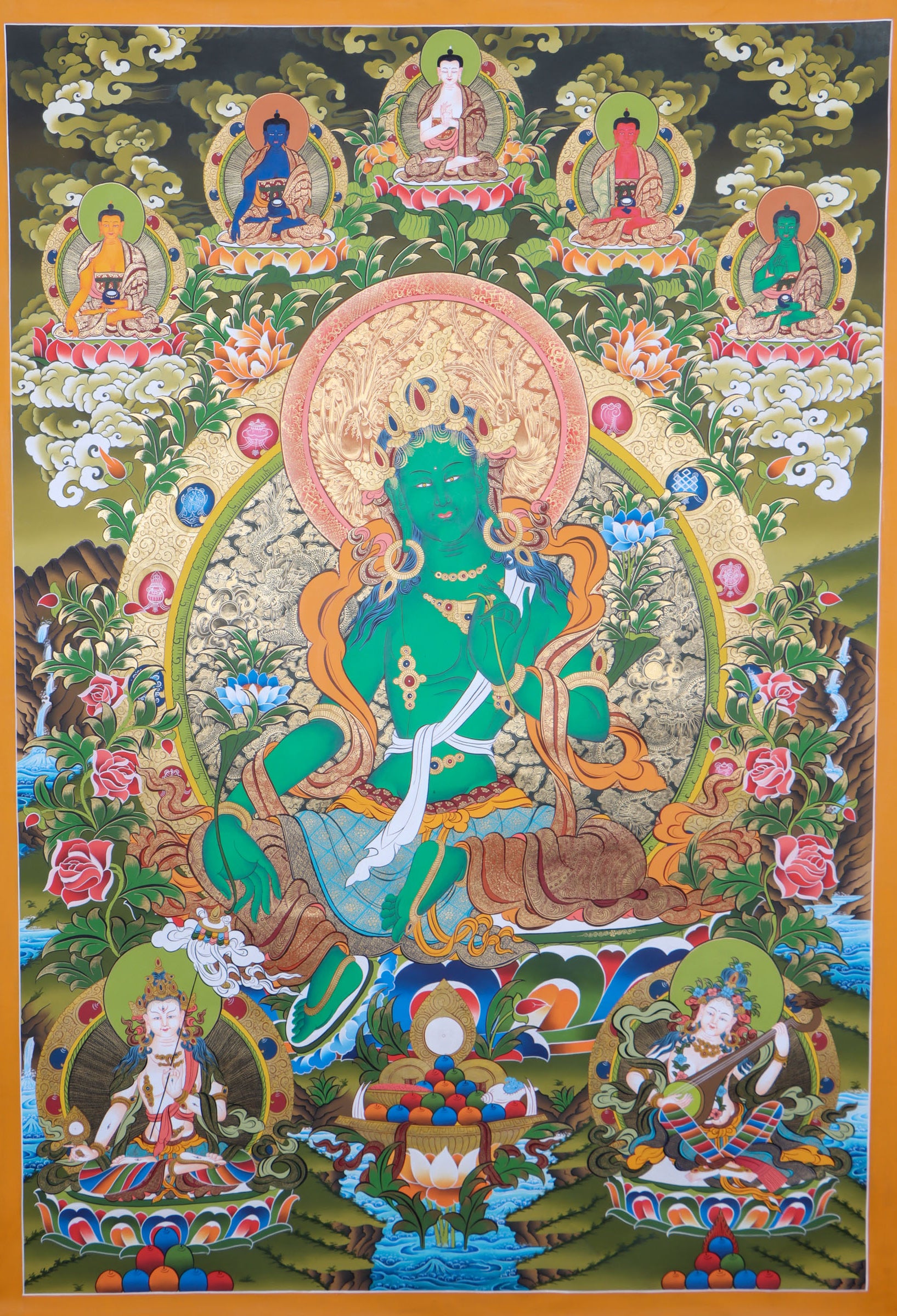 Green Tara Thangka Painting - Lucky  Thanka