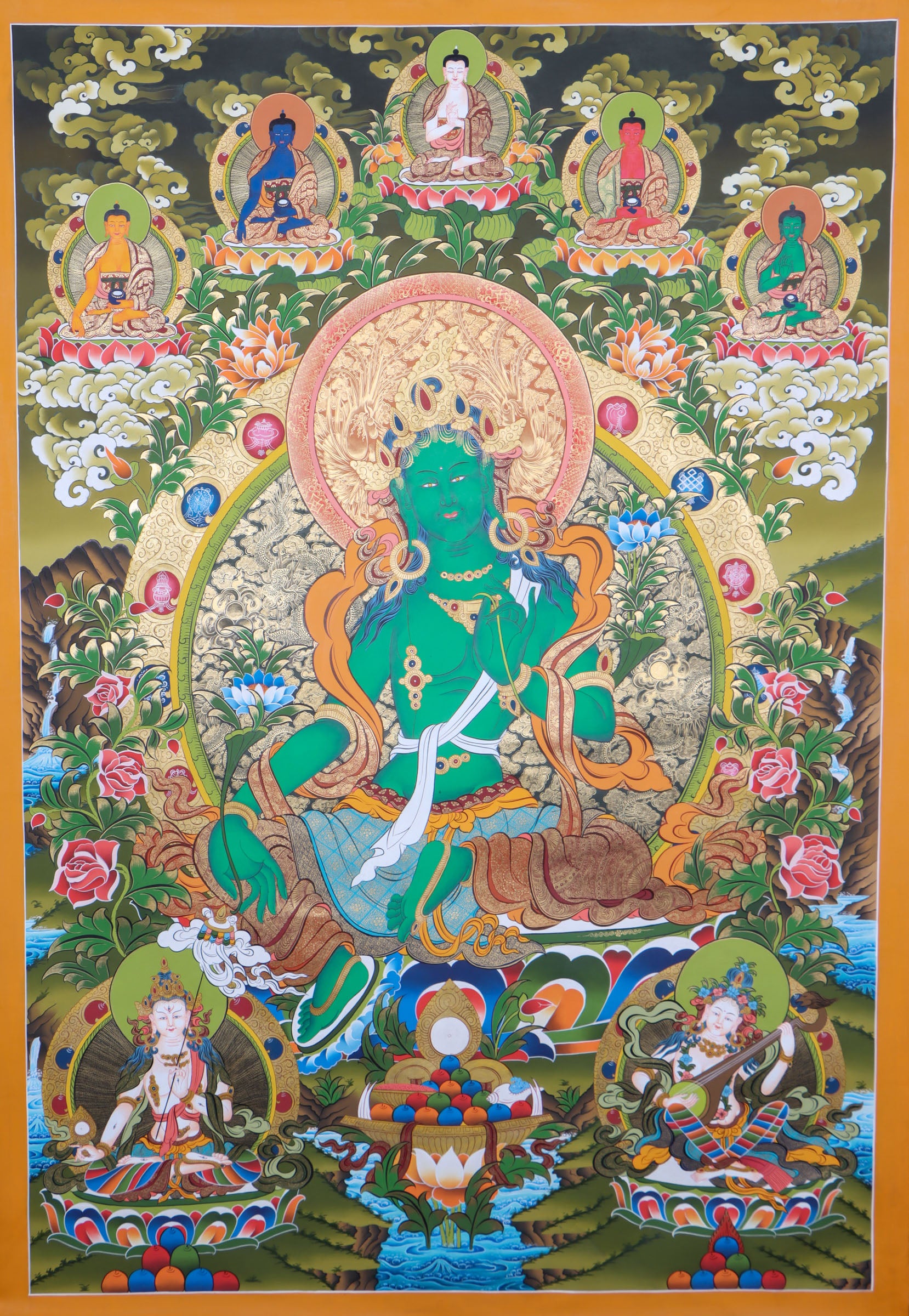 Green Tara Thangka Painting - Lucky Thanka