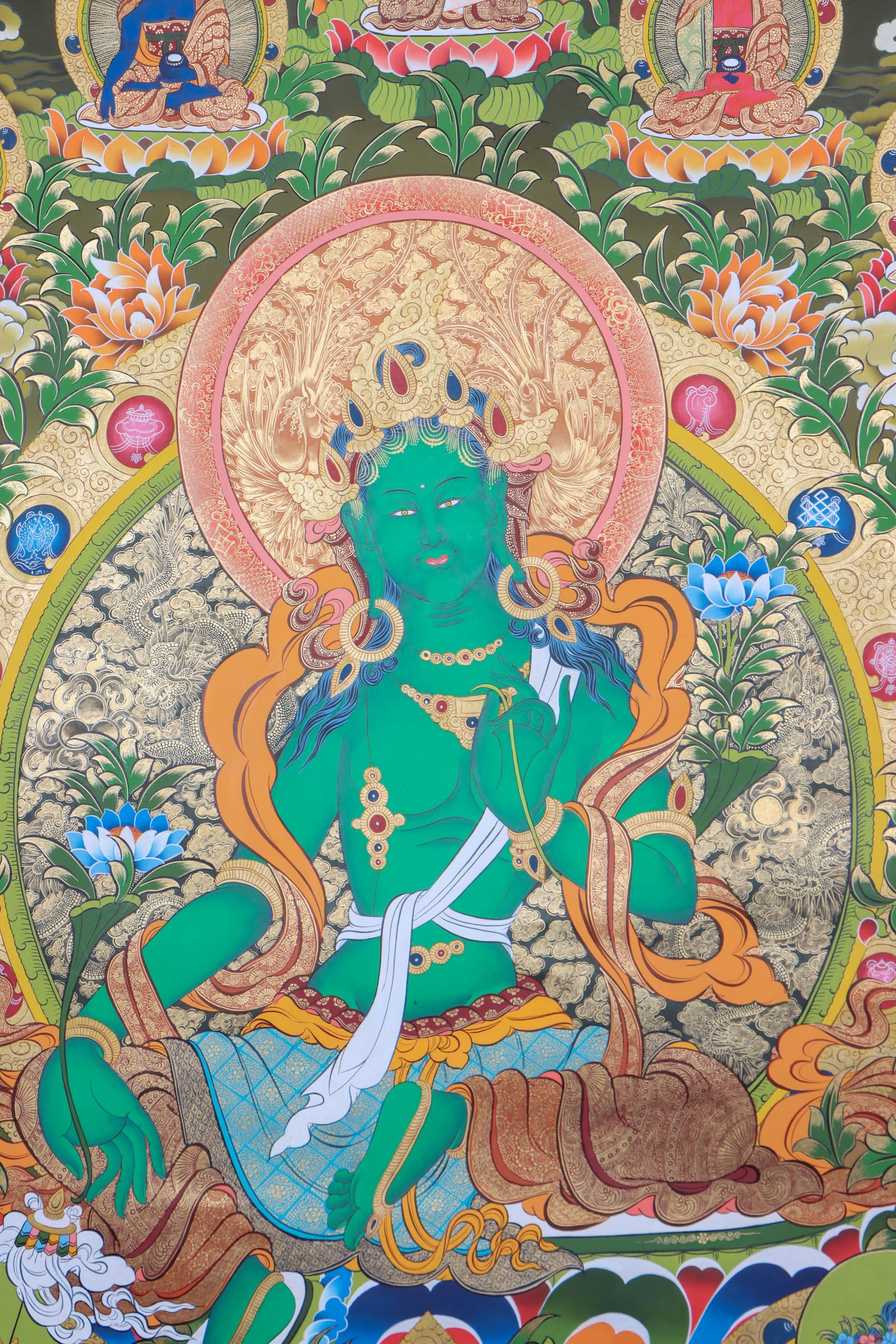 Green Tara Thangka Painting - Lucky Thanka