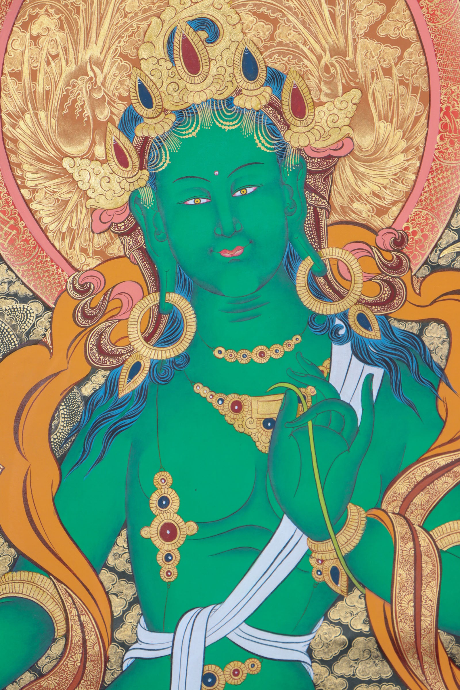 Green Tara Thangka Painting - Lucky Thanka