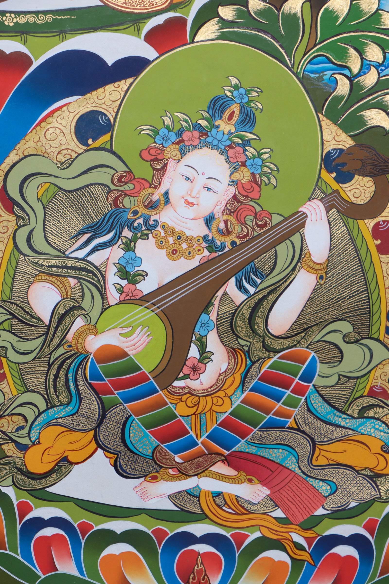 Green Tara Thangka Painting - Lucky Thanka