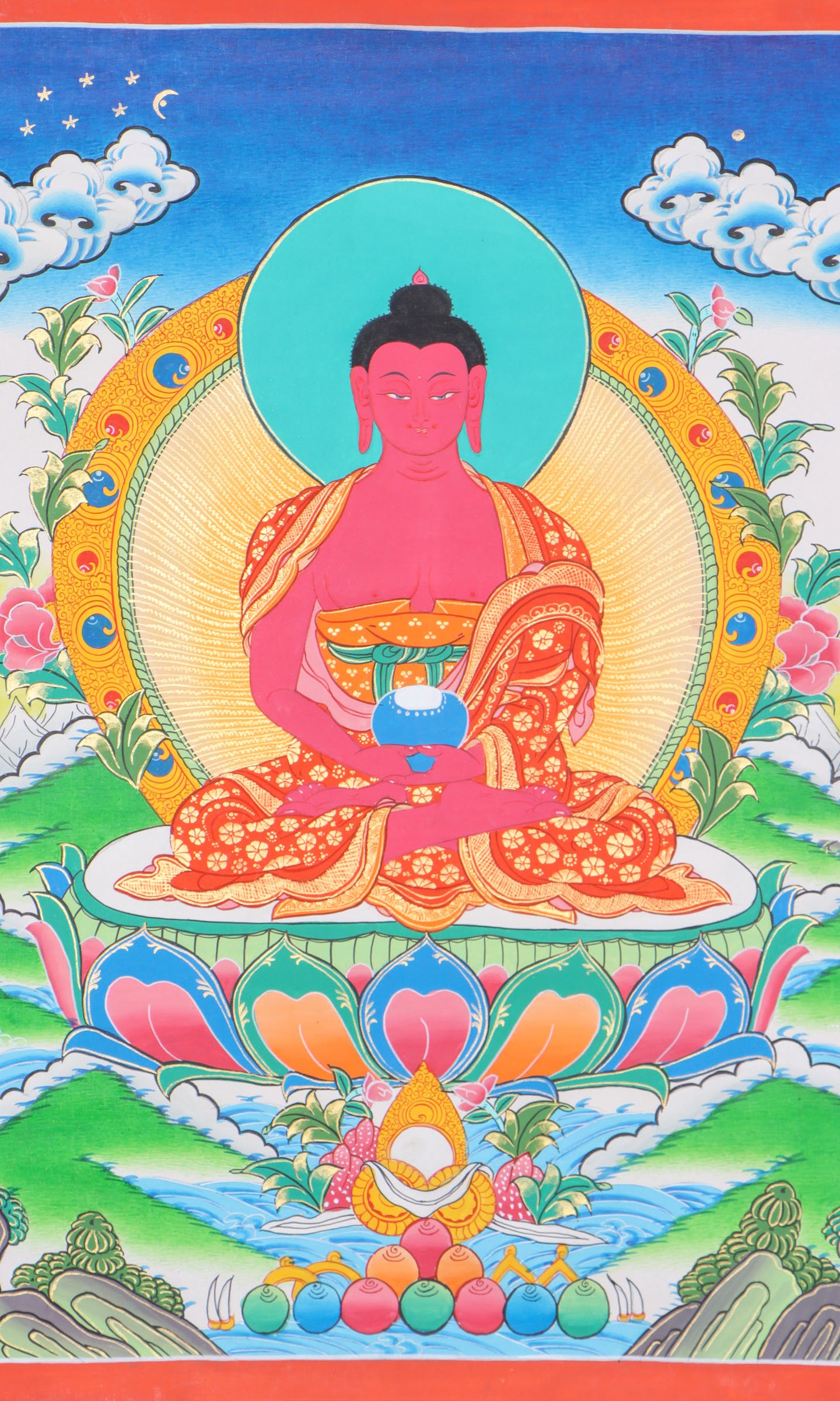Amitabha Thangka holds deep spiritual significance within the context of Buddhist philosophy and practice.