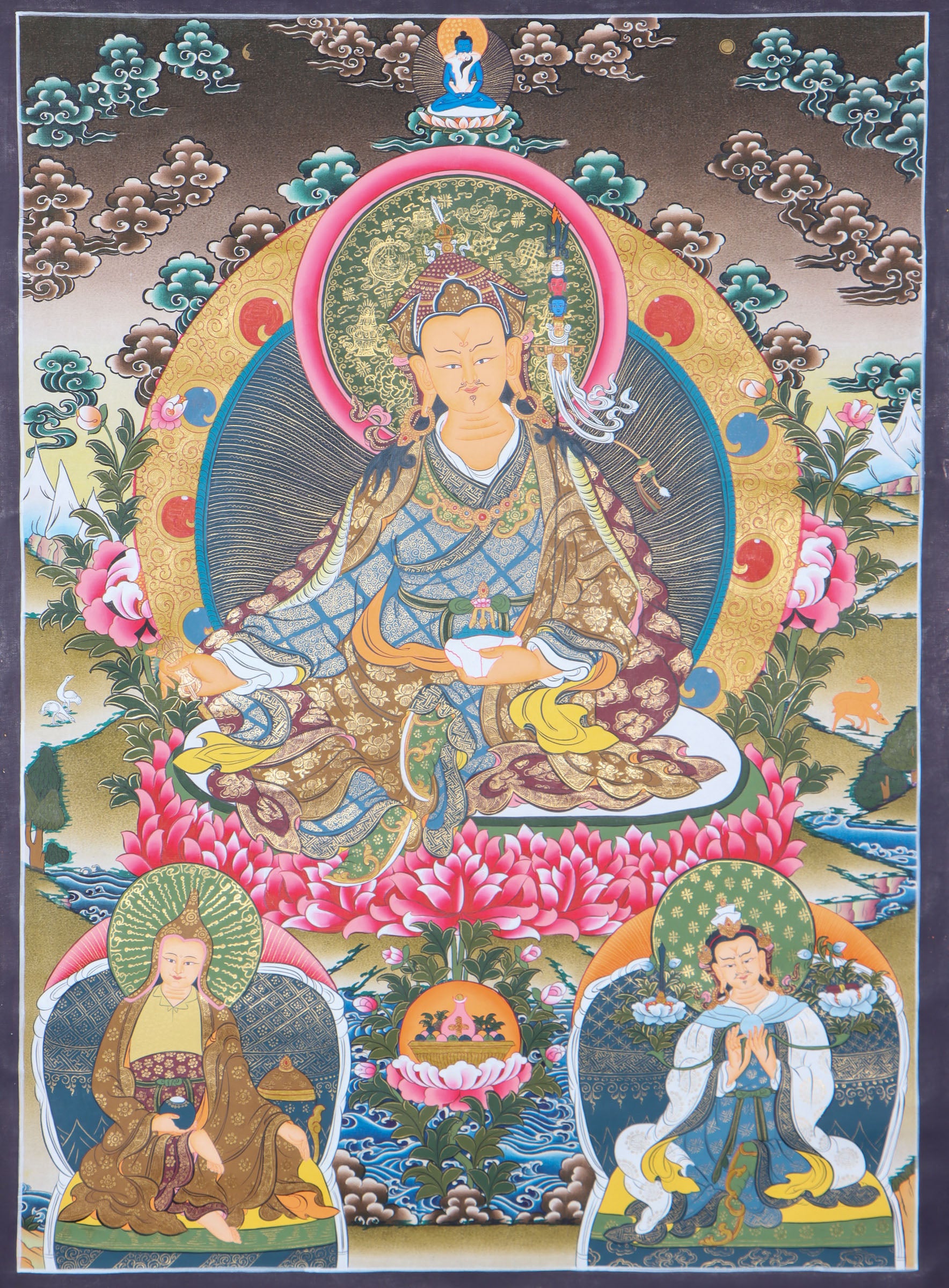 Guru Thangka Painting for spiritual guidance, protection, and the removal of obstacles.