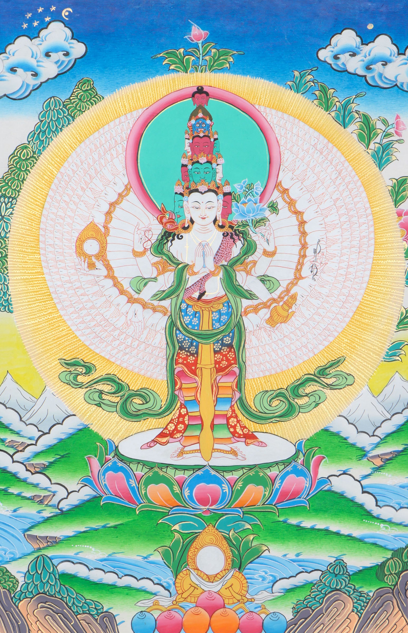 Lokeshwor Thangka provides spiritual guidance and protection.
