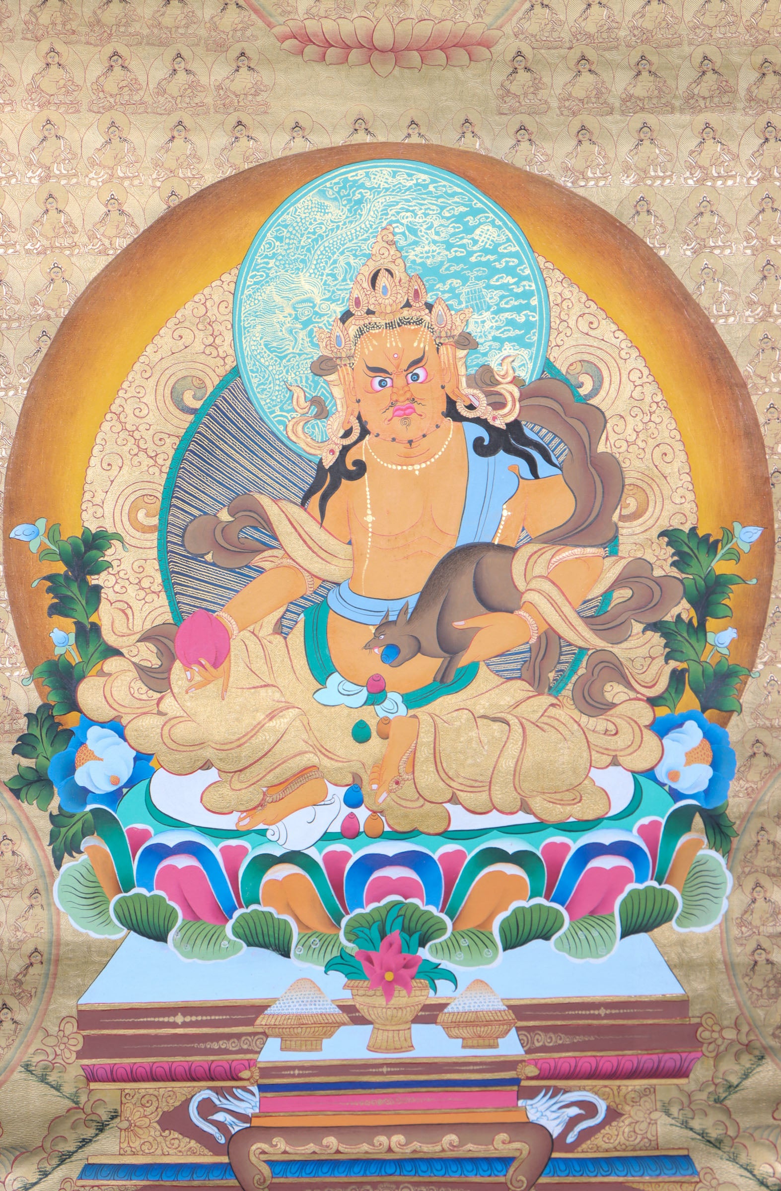 1000 Kuber Thangka Painting for wealth and abundance.