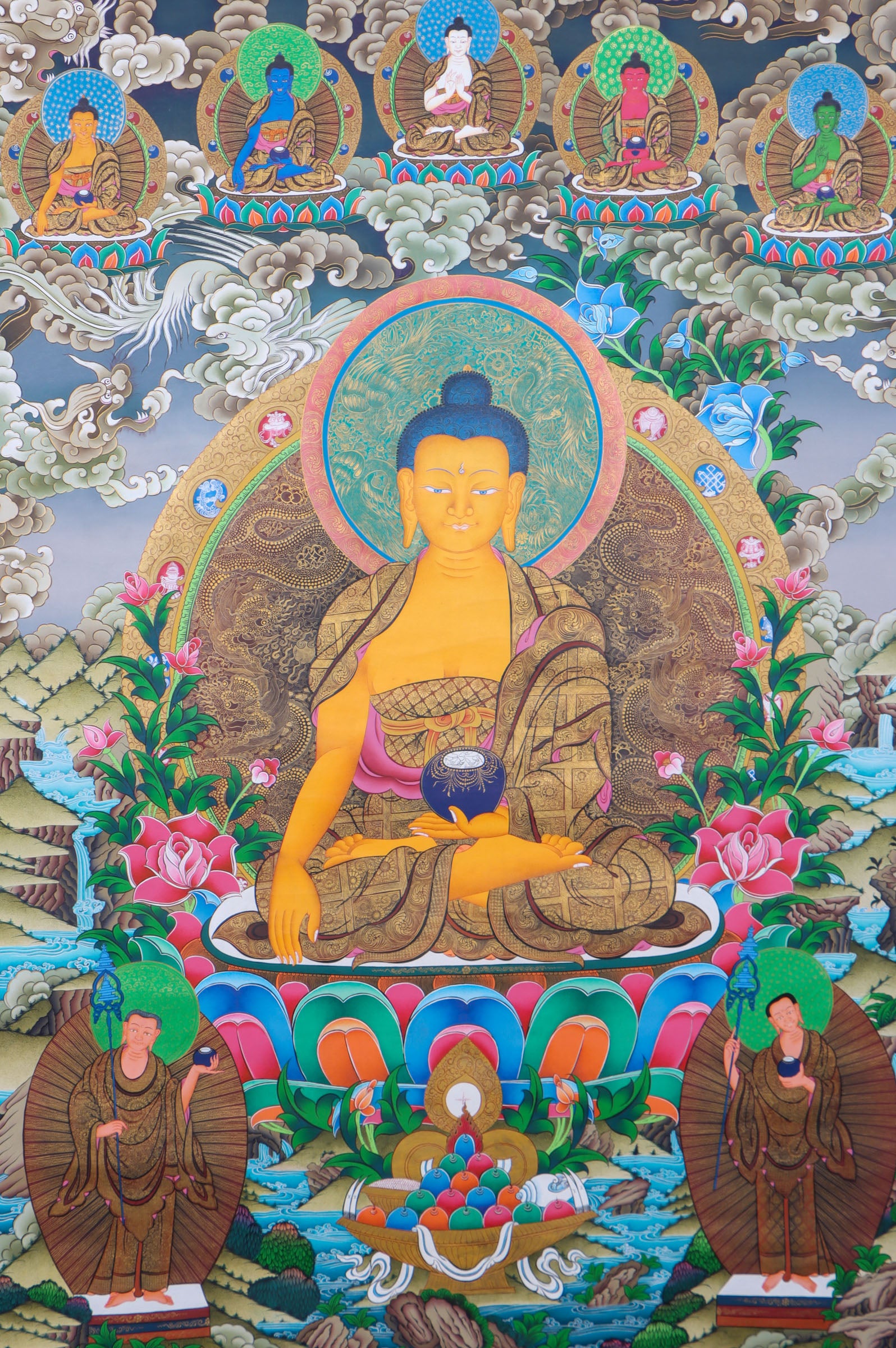 Shakyamuni Buddha Thangka Painting - Handpainted Art