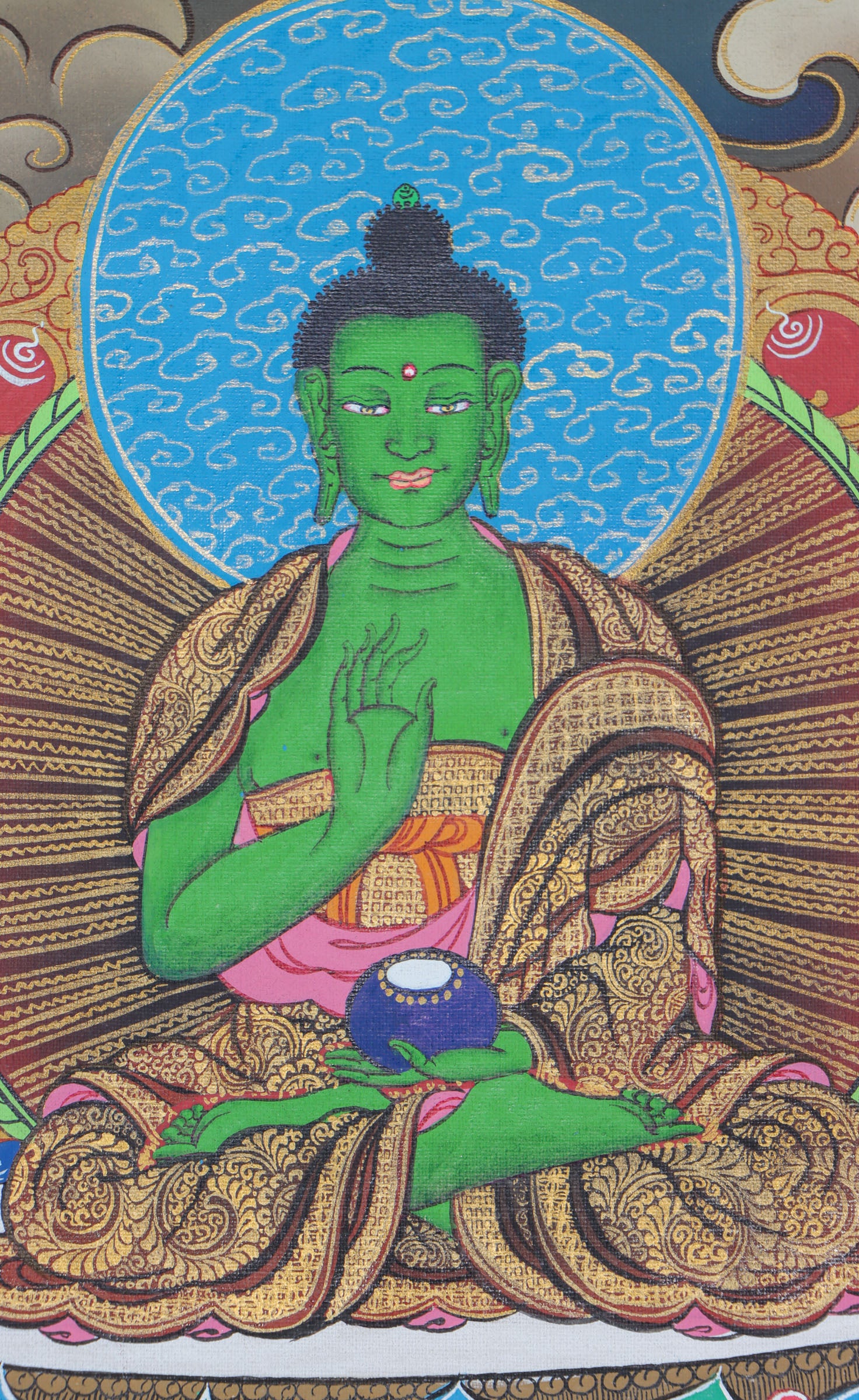 Shakyamuni Buddha Thangka Painting - Handpainted Art