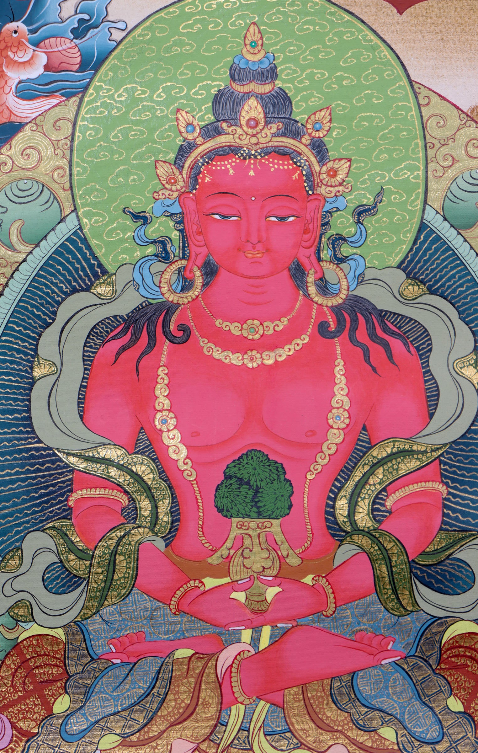 White Tara Thangka Painting - Tibetan art
