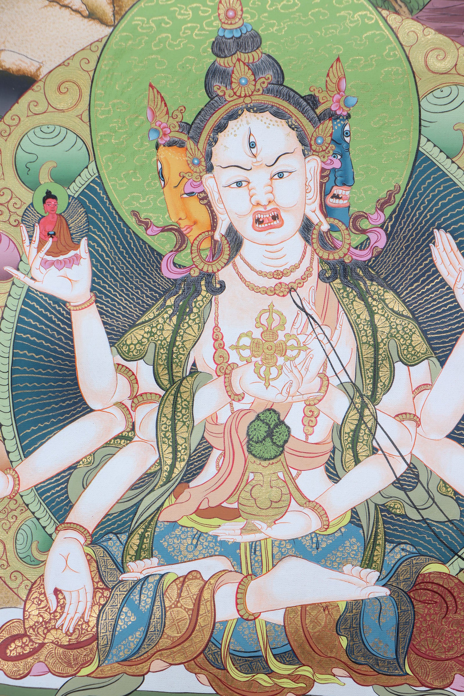 White Tara Thangka Painting - Tibetan art