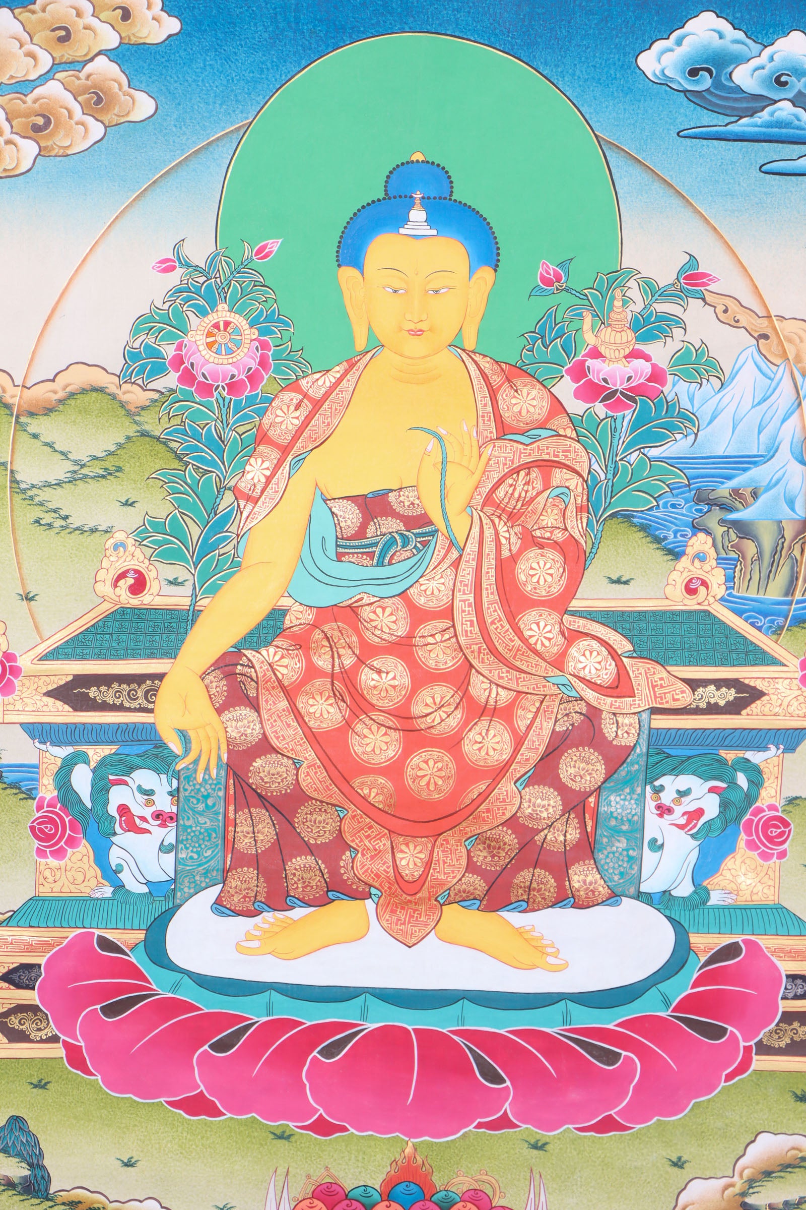 Maitreya Buddha Thangka for meditation and wall decor.