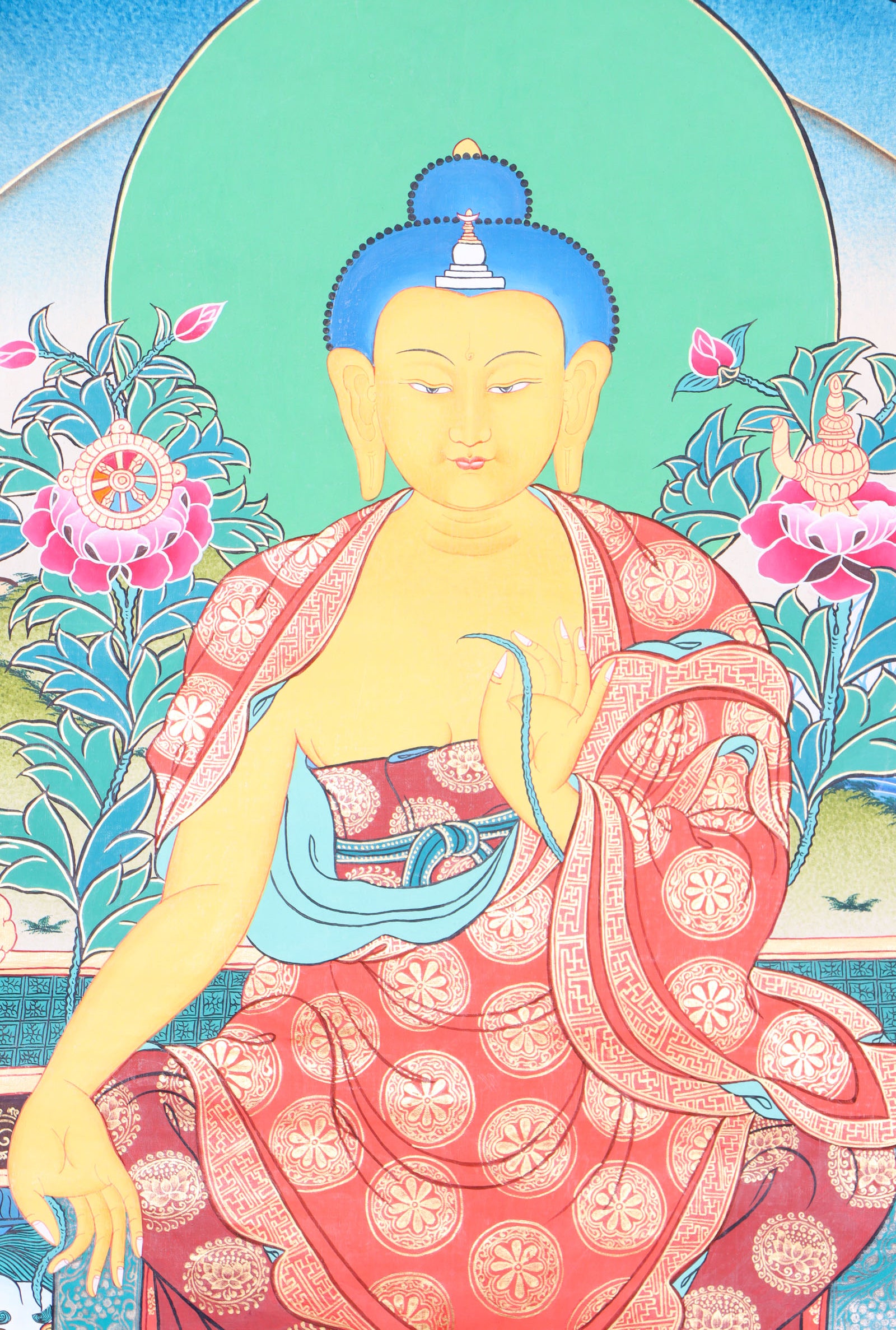 Maitreya Buddha Thangka for meditation and wall decor.