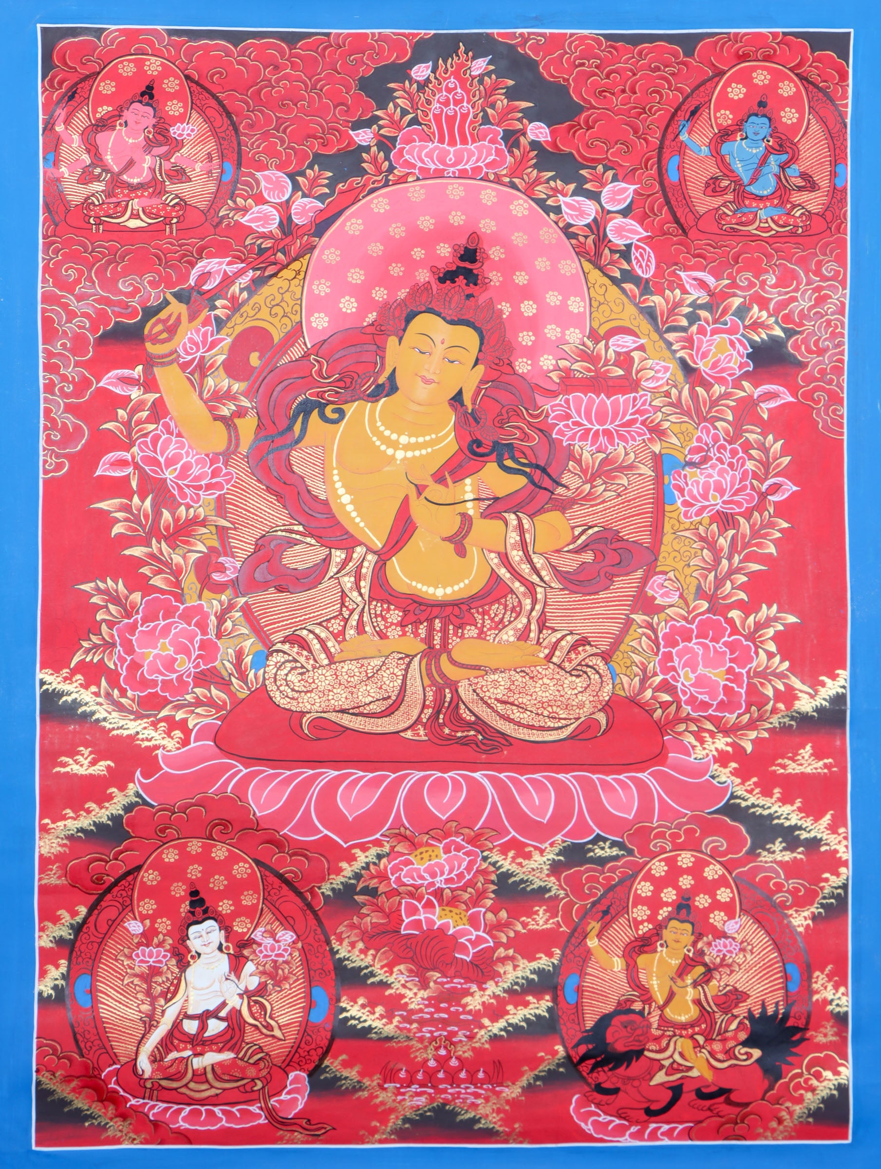 Manjushree Thangka for devotional and meditative practices .