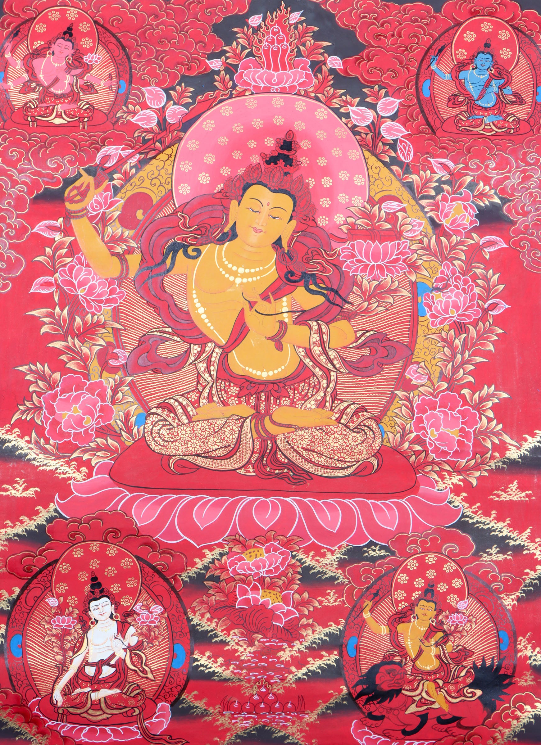 Manjushree Thangka for devotional and meditative practices .